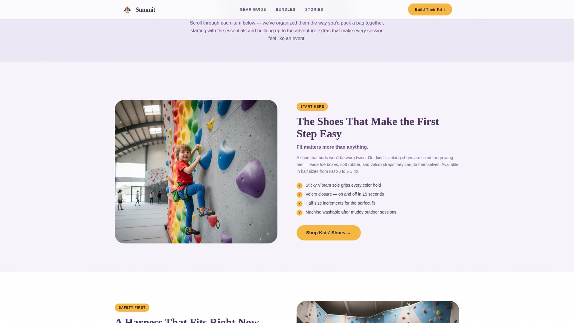 Summit - Personalized Kids Climbing Landing Page Template