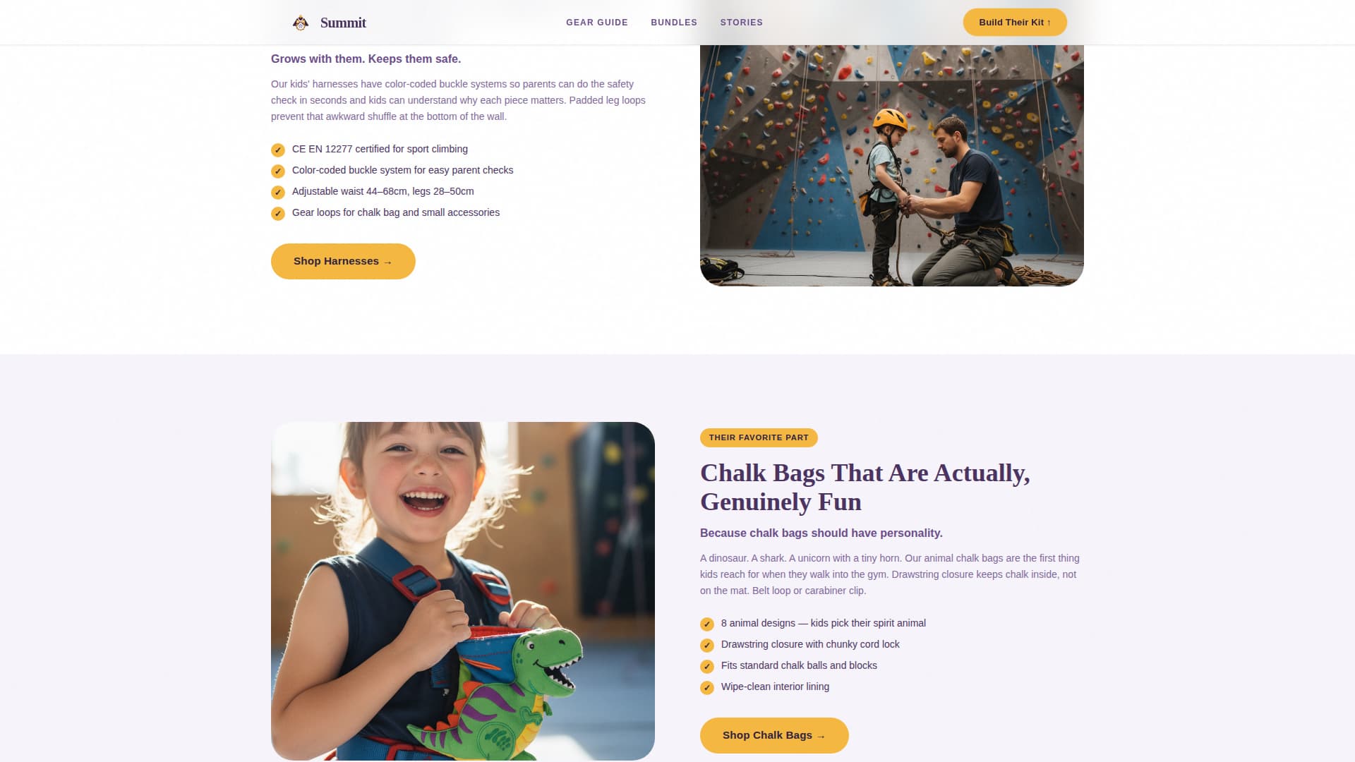 Summit - Personalized Kids Climbing Landing Page Template