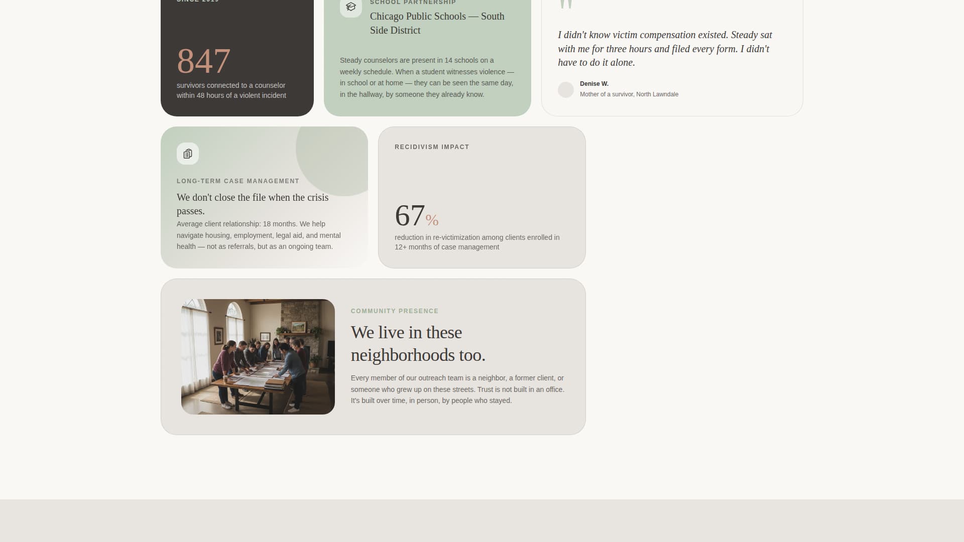 Steady - Compassionate Violenceprevention Landing Page Template