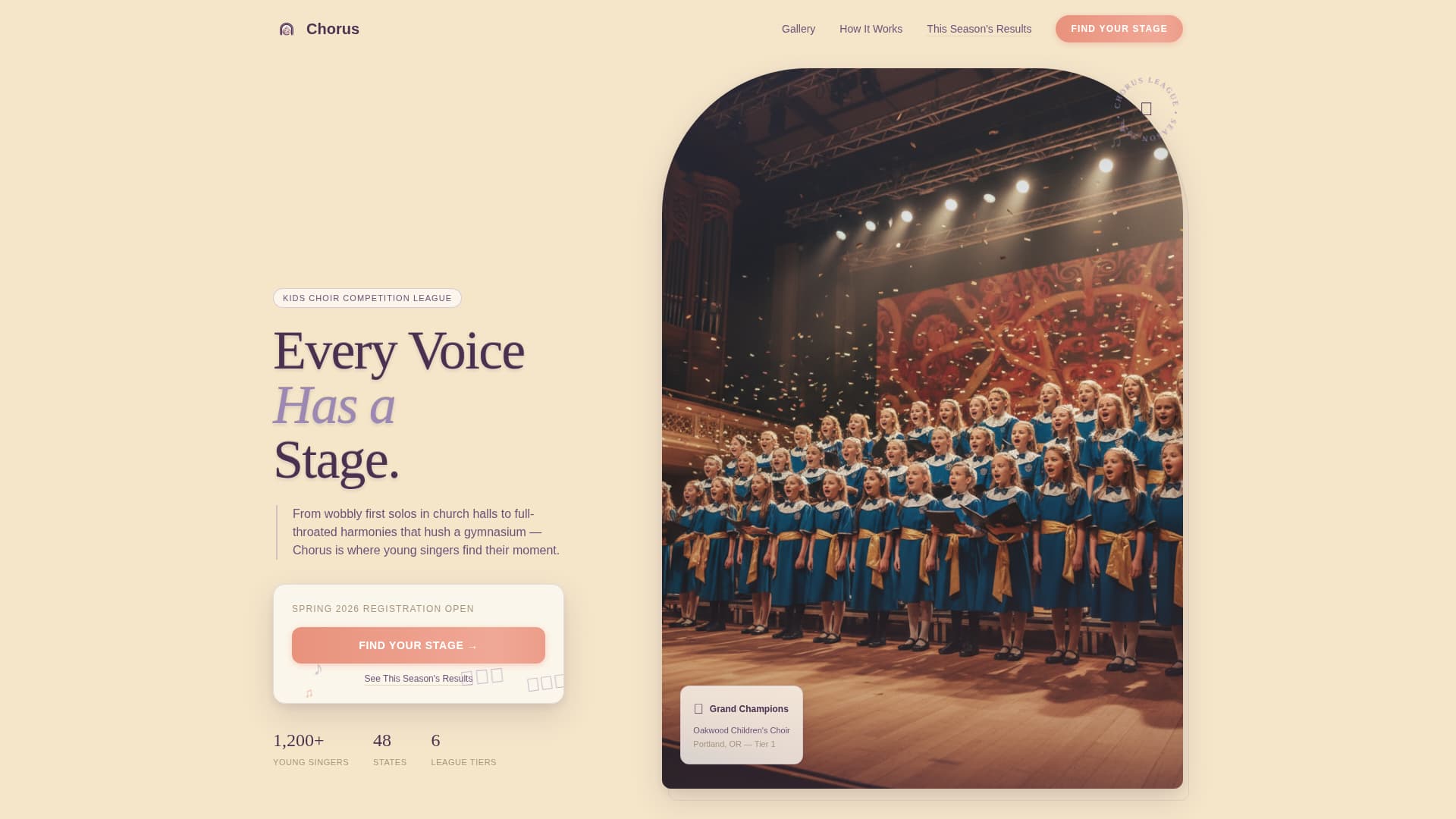 Chorus — Inspiring Vocal Ensemble Landing Page Template