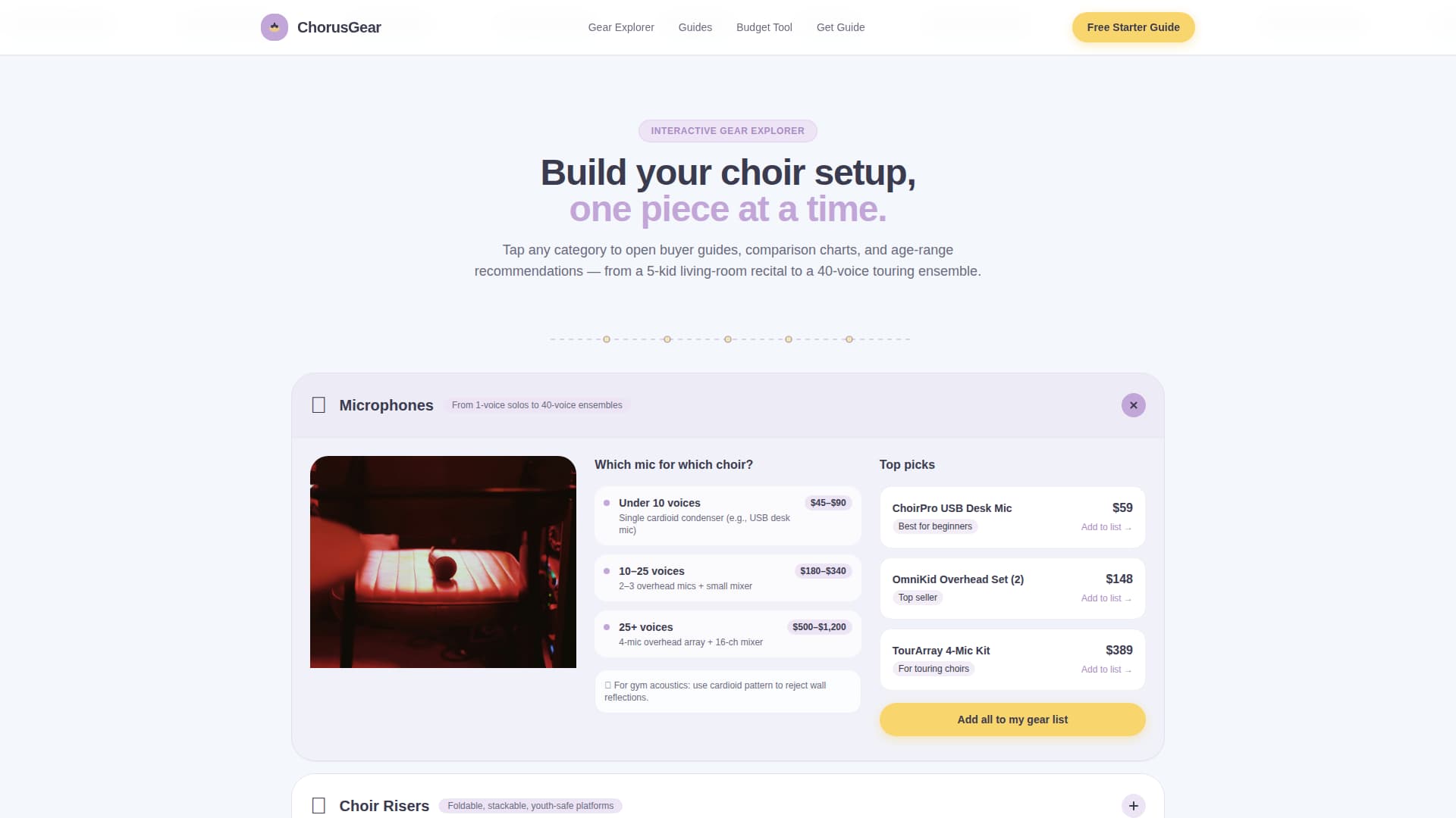 Kids Singing & Choir Cost Calculator Website Template