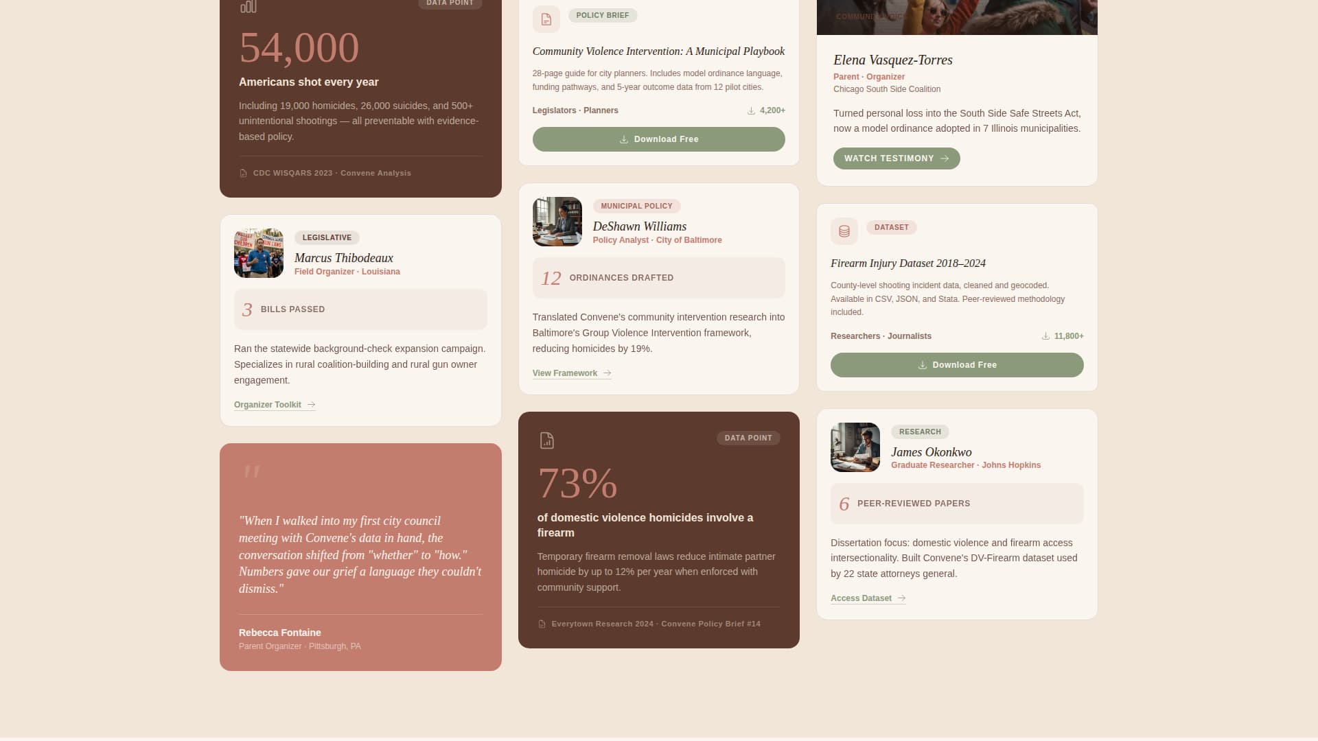 Convene - Powerful Gunviolenceprevention Landing Page Template