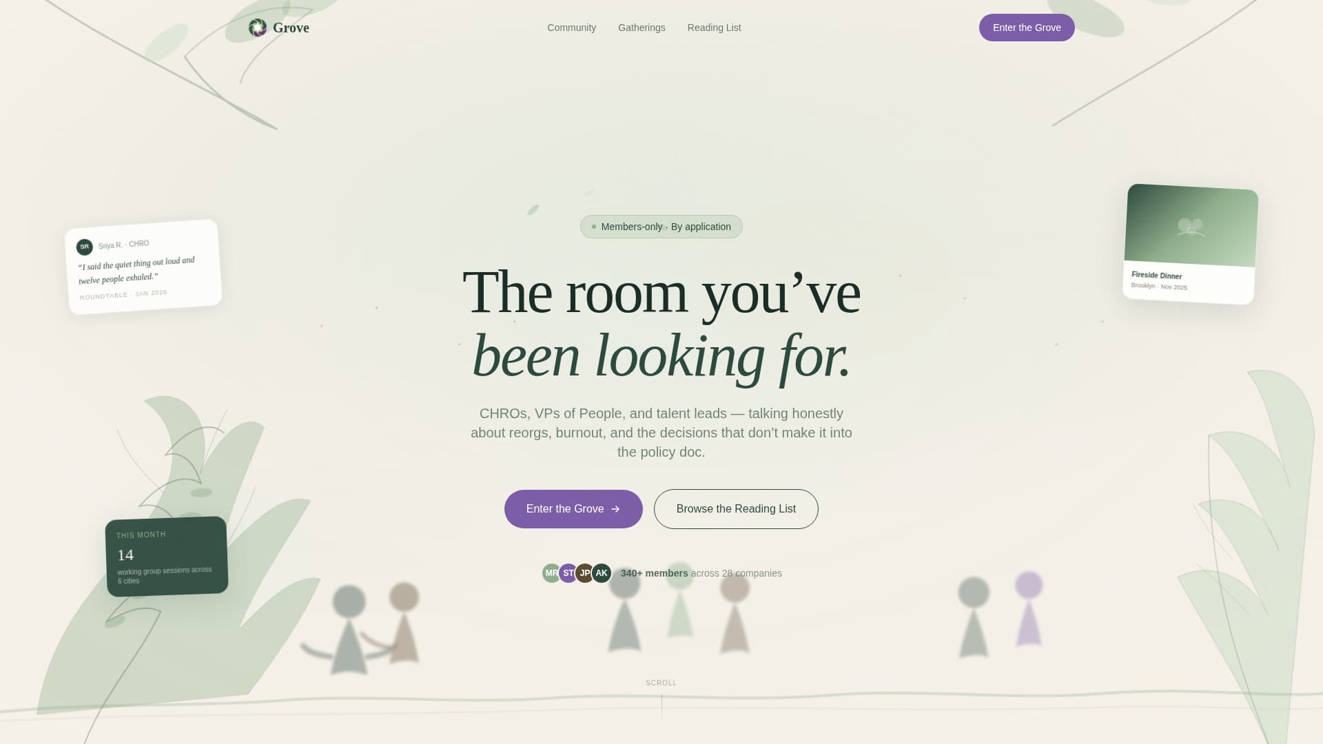 Grove - Thriving HR Community Landing Page Template