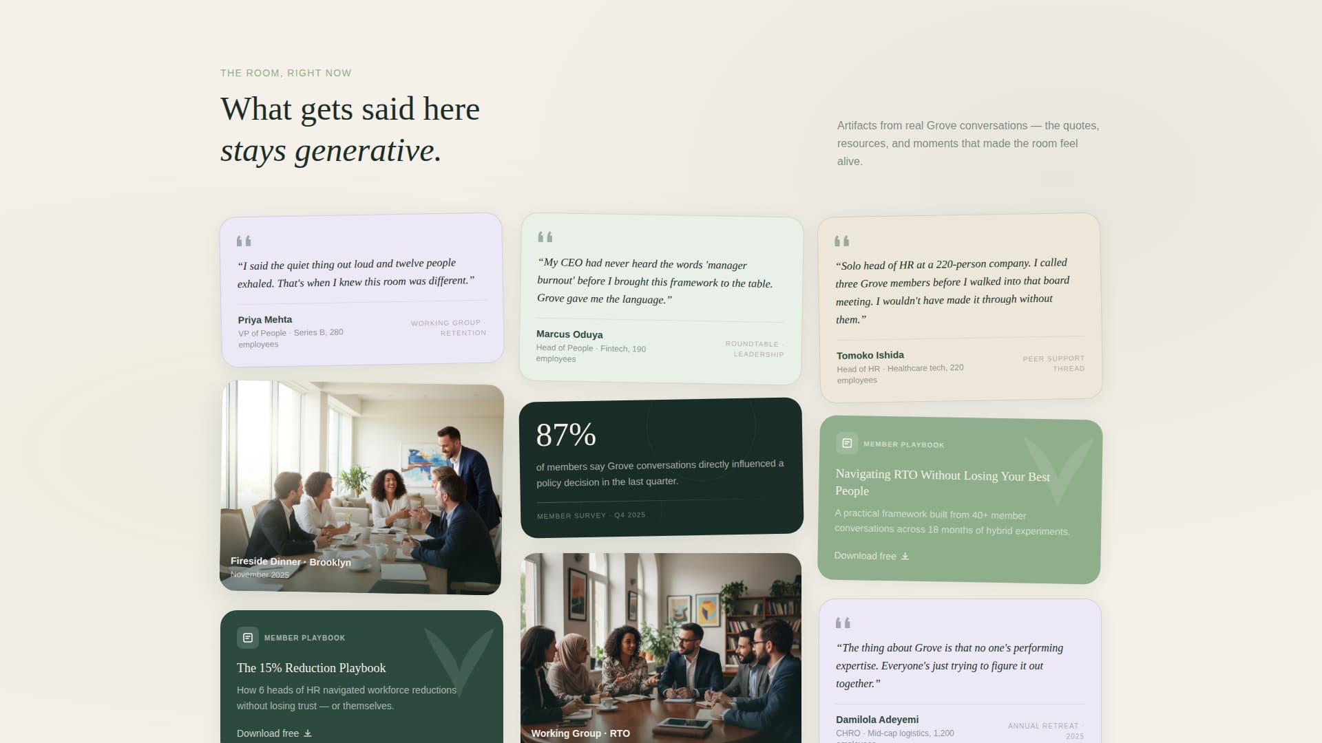 Grove - Thriving HR Community Landing Page Template