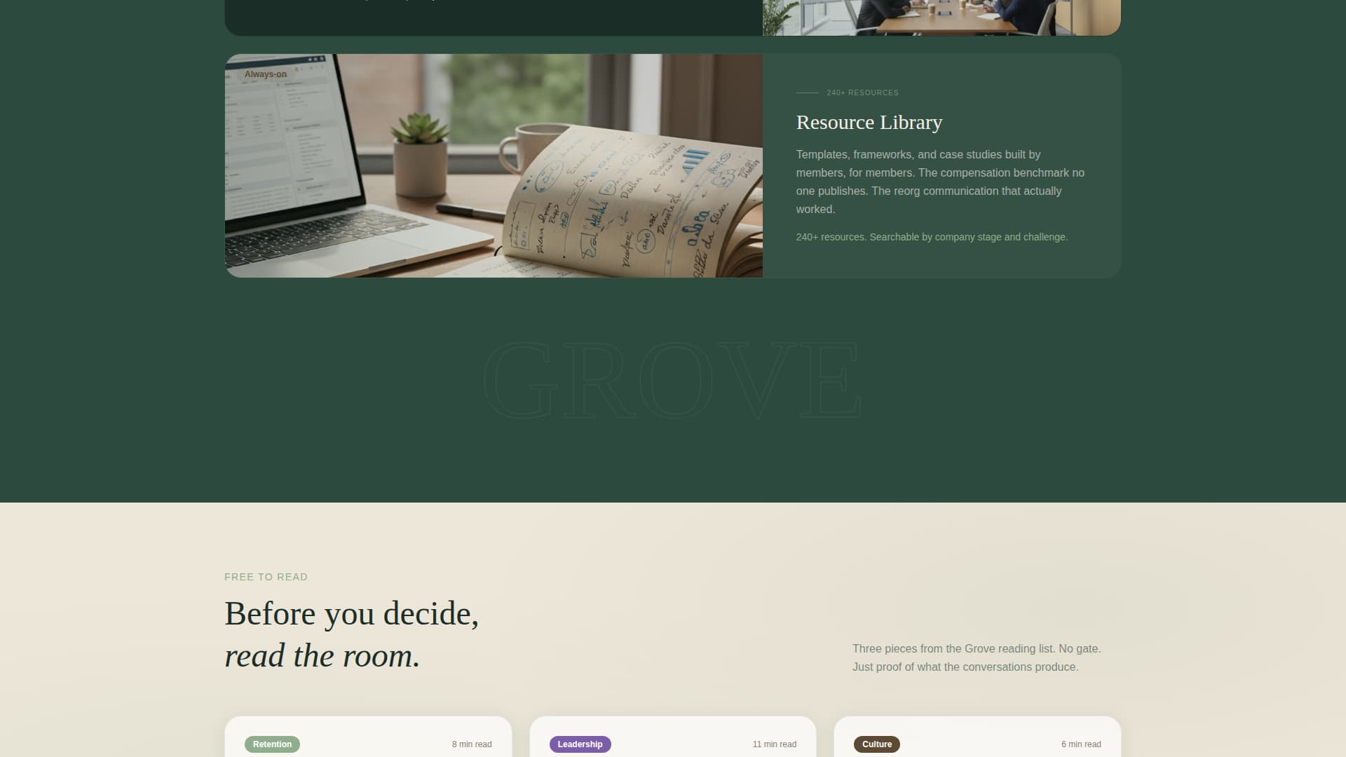 Grove - Thriving HR Community Landing Page Template