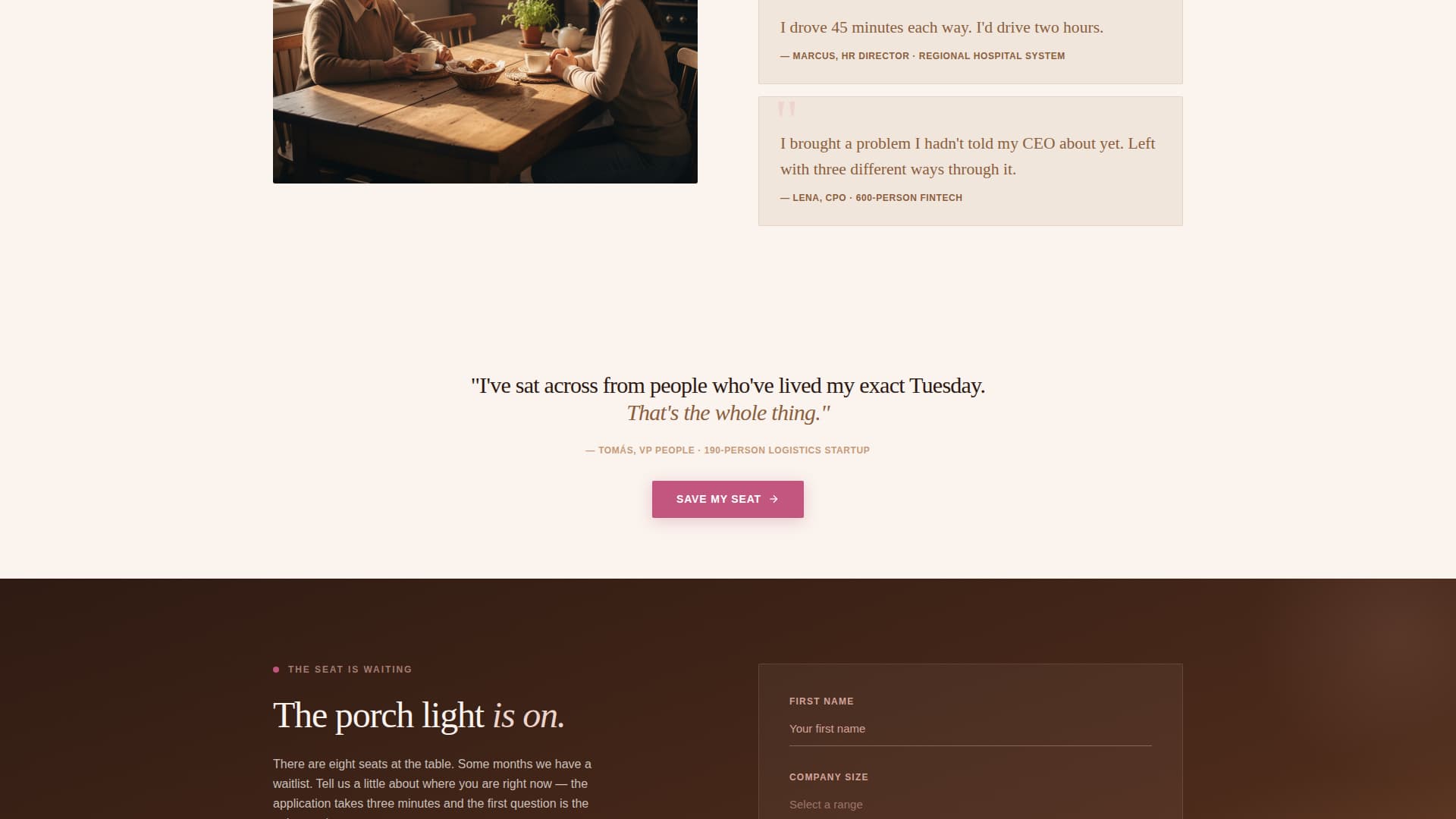 Gather - Warm Hrleaders Landing Page Template