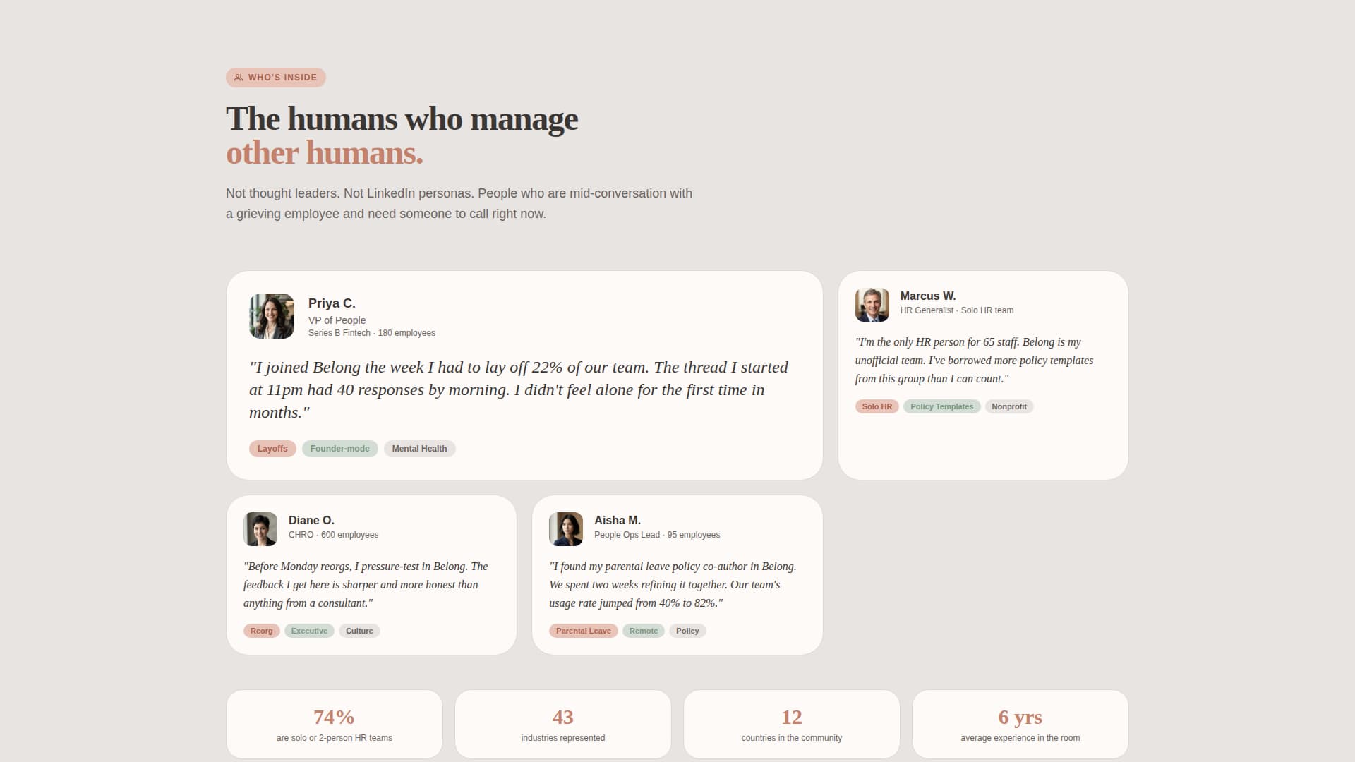 Belong - Heartfelt Hrcommunity Landing Page Template