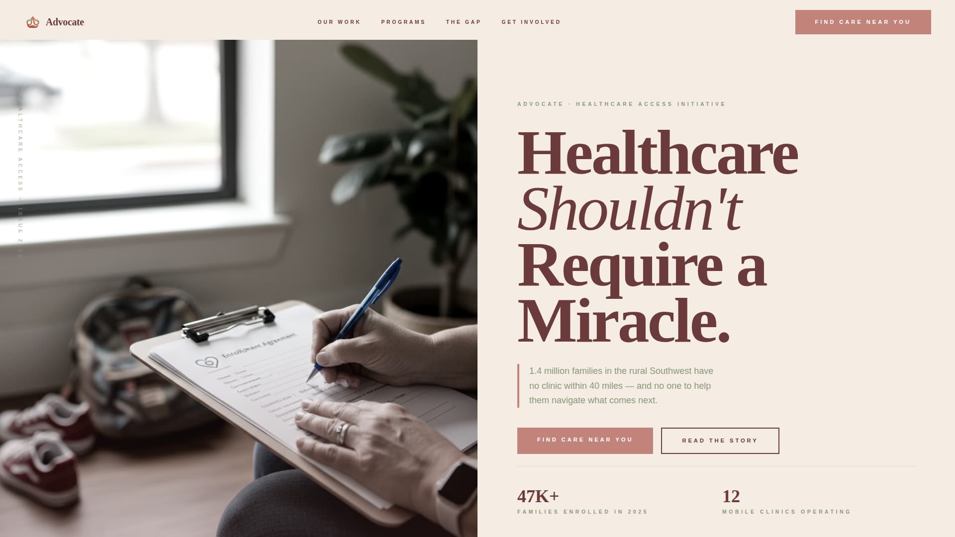 Advocate - Compassionate Healthcare Landing Page Template