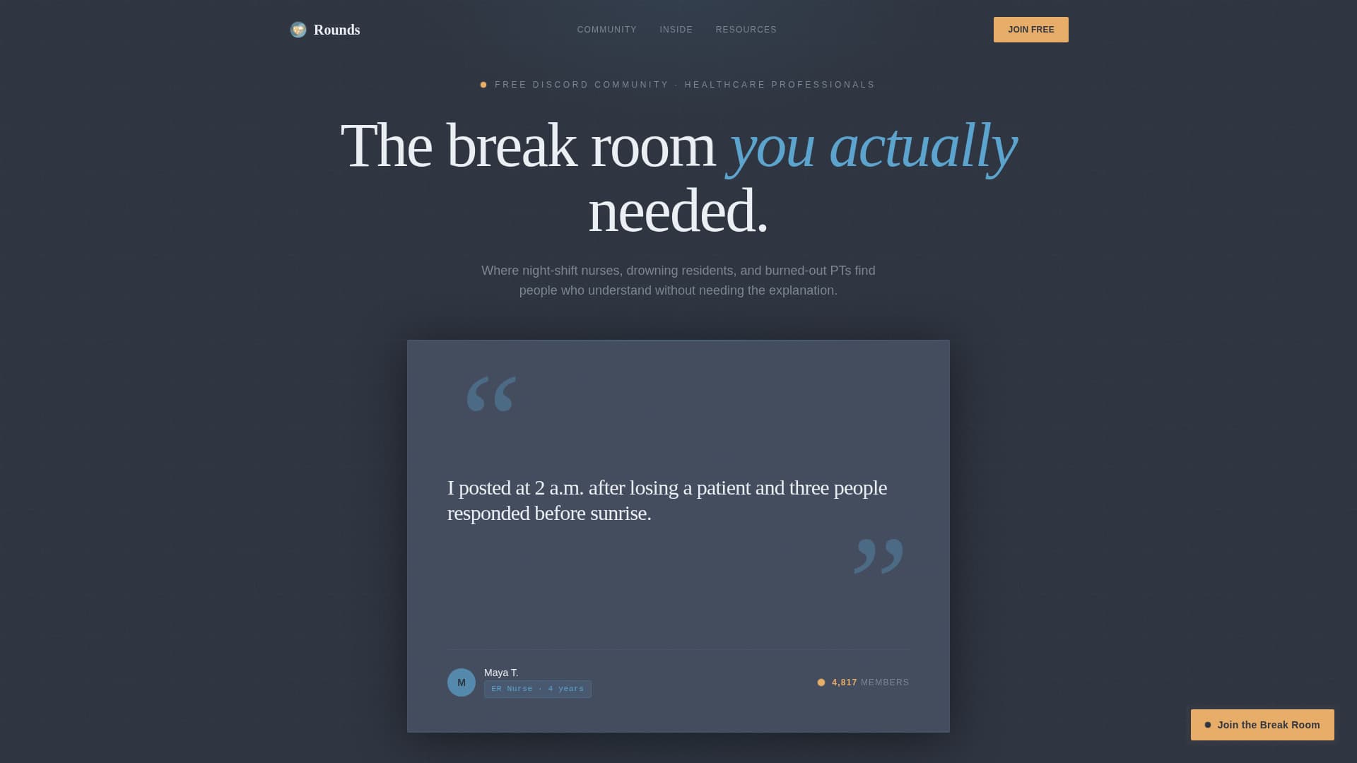 Rounds - Supportive Healthcare Landing Page Template