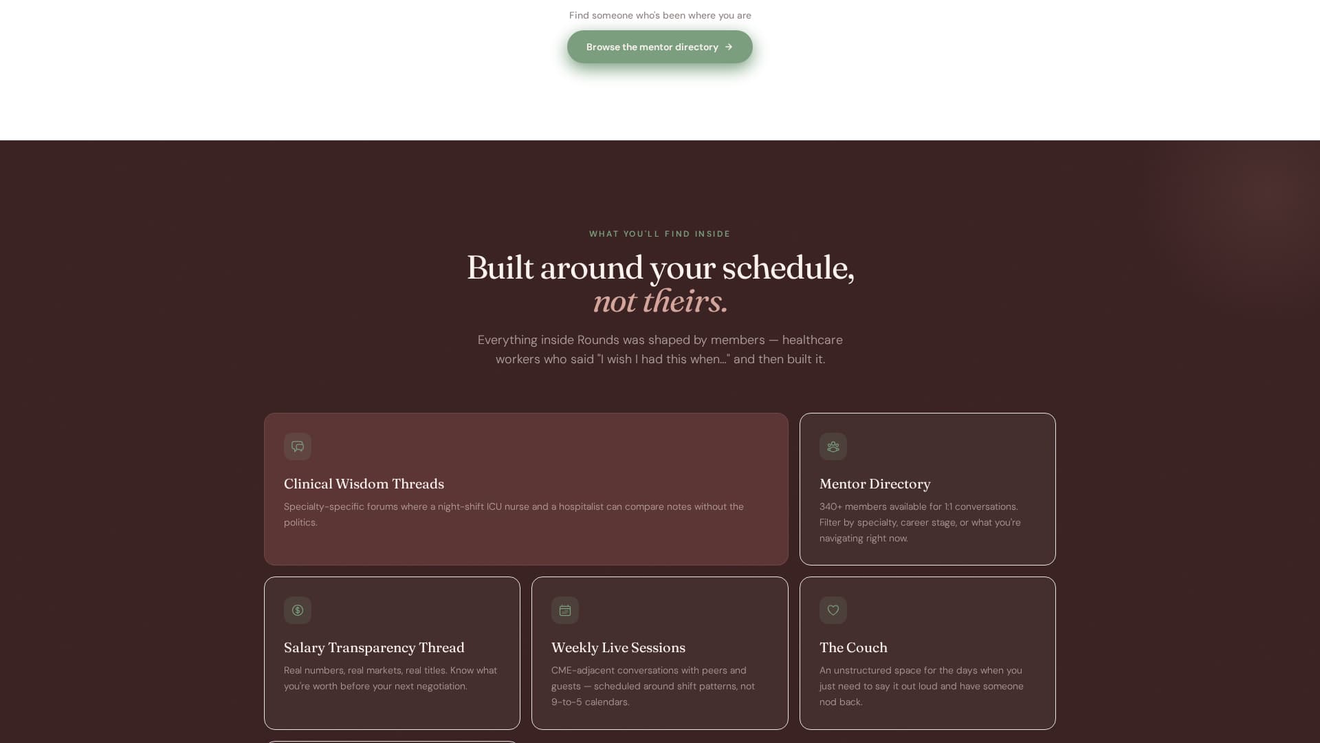 Rounds - Healing Professionals Landing Page Template