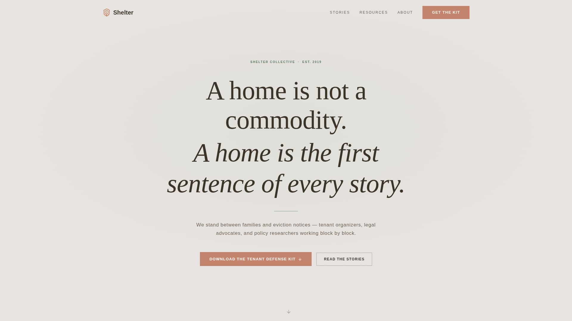 Shelter - Rooted Housing Landing Page Template