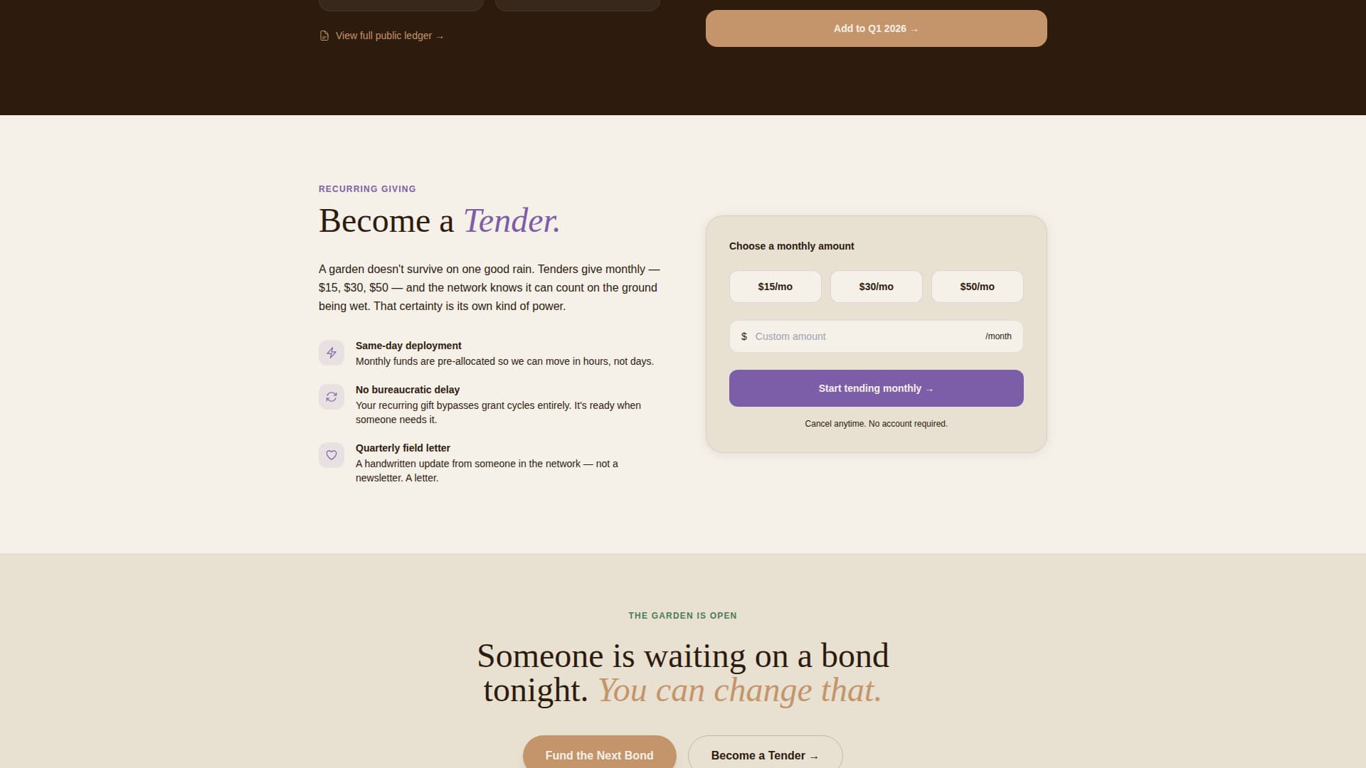 Sanctuary - Rooted Mutualaid Landing Page Template