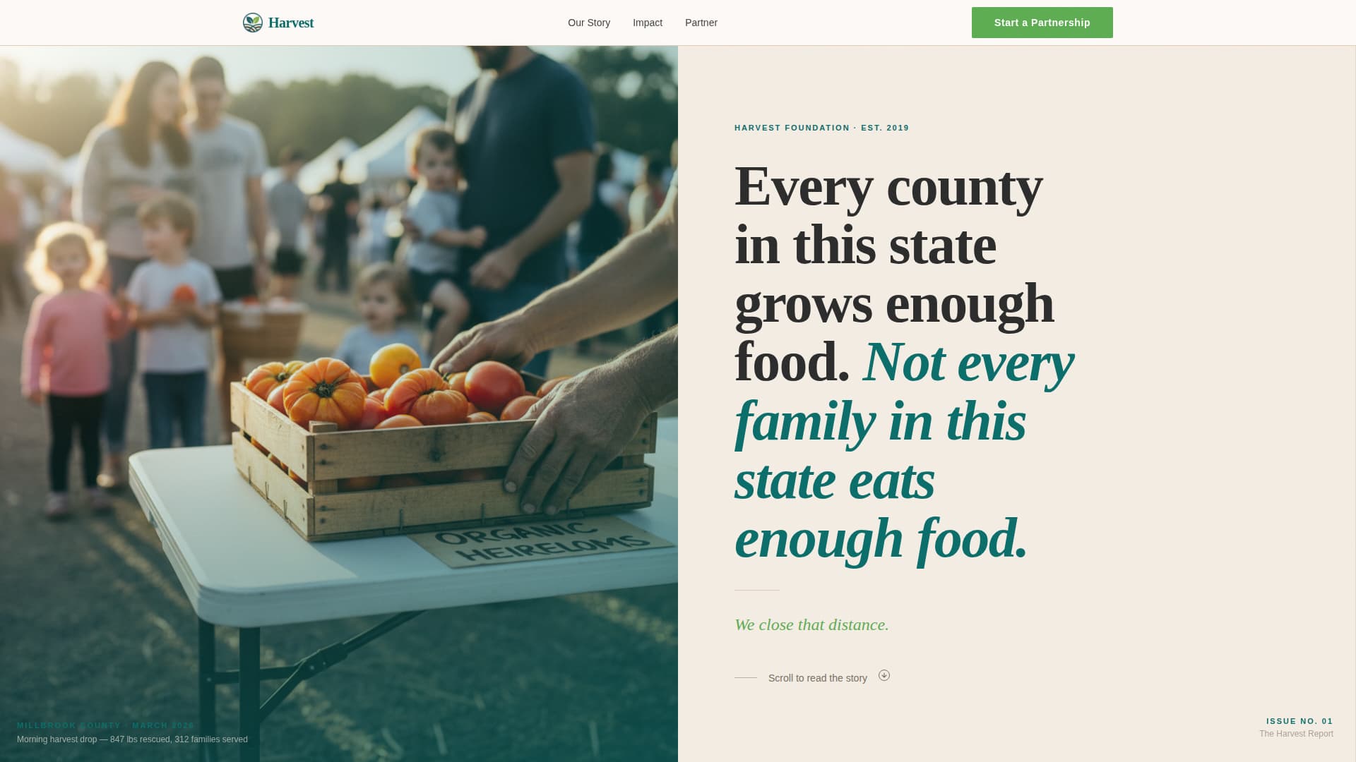 Harvest - Impactful Foodsecurity Landing Page Template