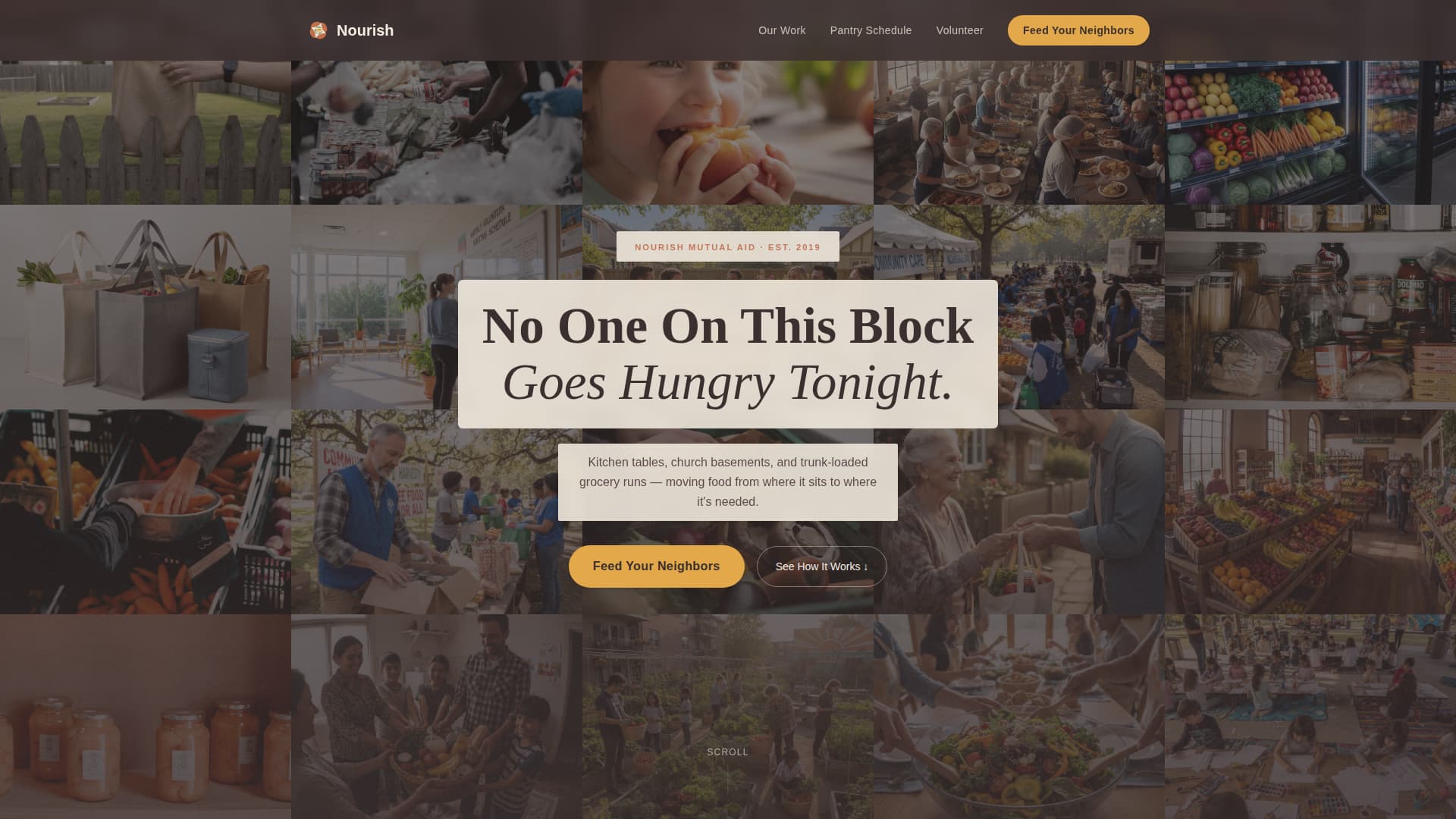 Nourish - Compassionate Foodsecurity Landing Page Template