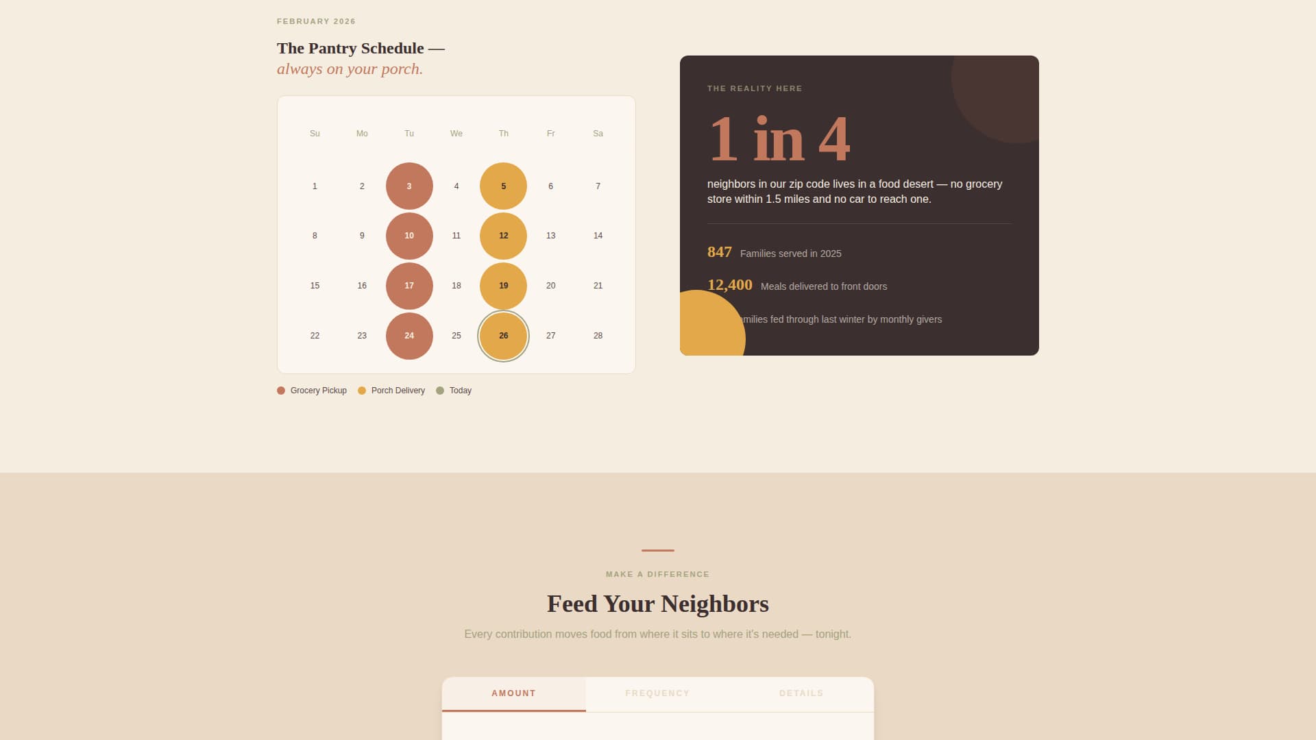 Nourish - Compassionate Foodsecurity Landing Page Template