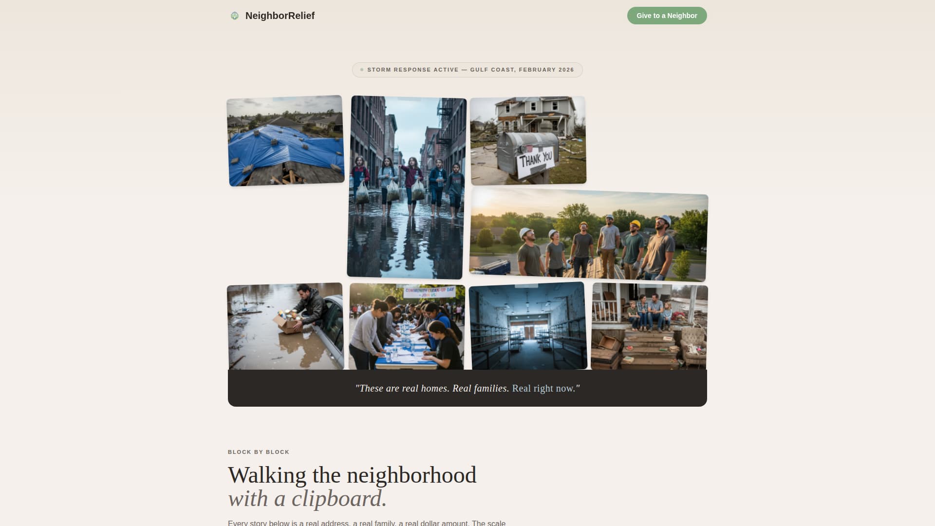 Neighborrelief - Heartfelt Hurricanerelief Landing Page Template