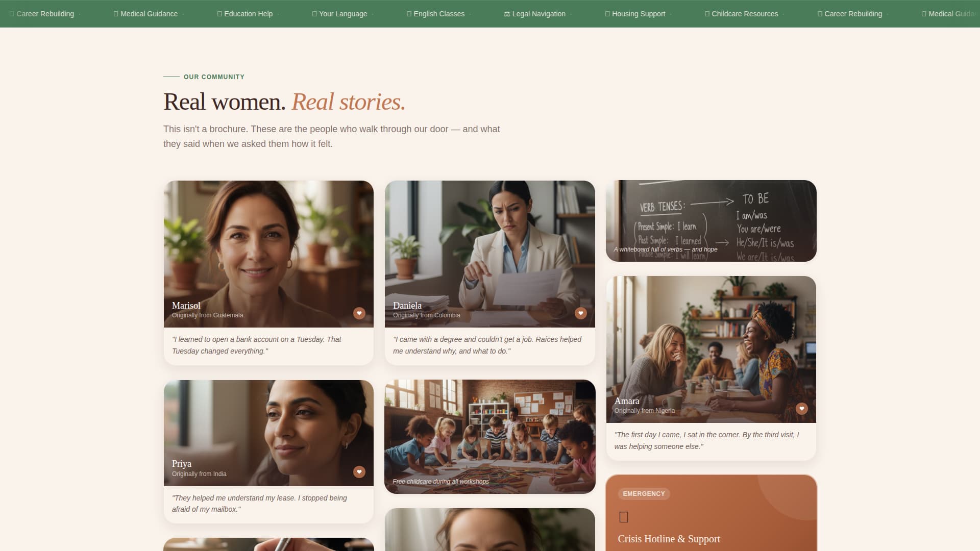 Races - Empowering Immigrantwomen Landing Page Template