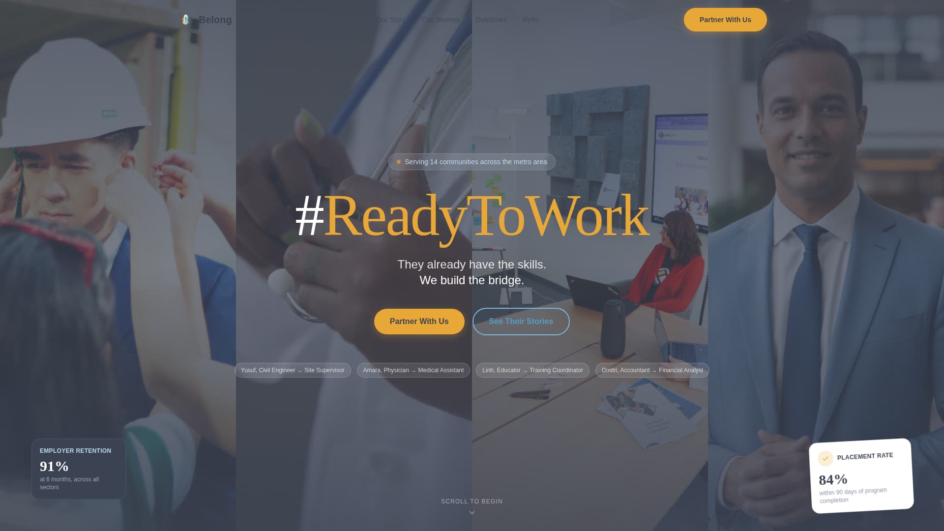 Belong - Empowering Immigrantworkforce Landing Page Template