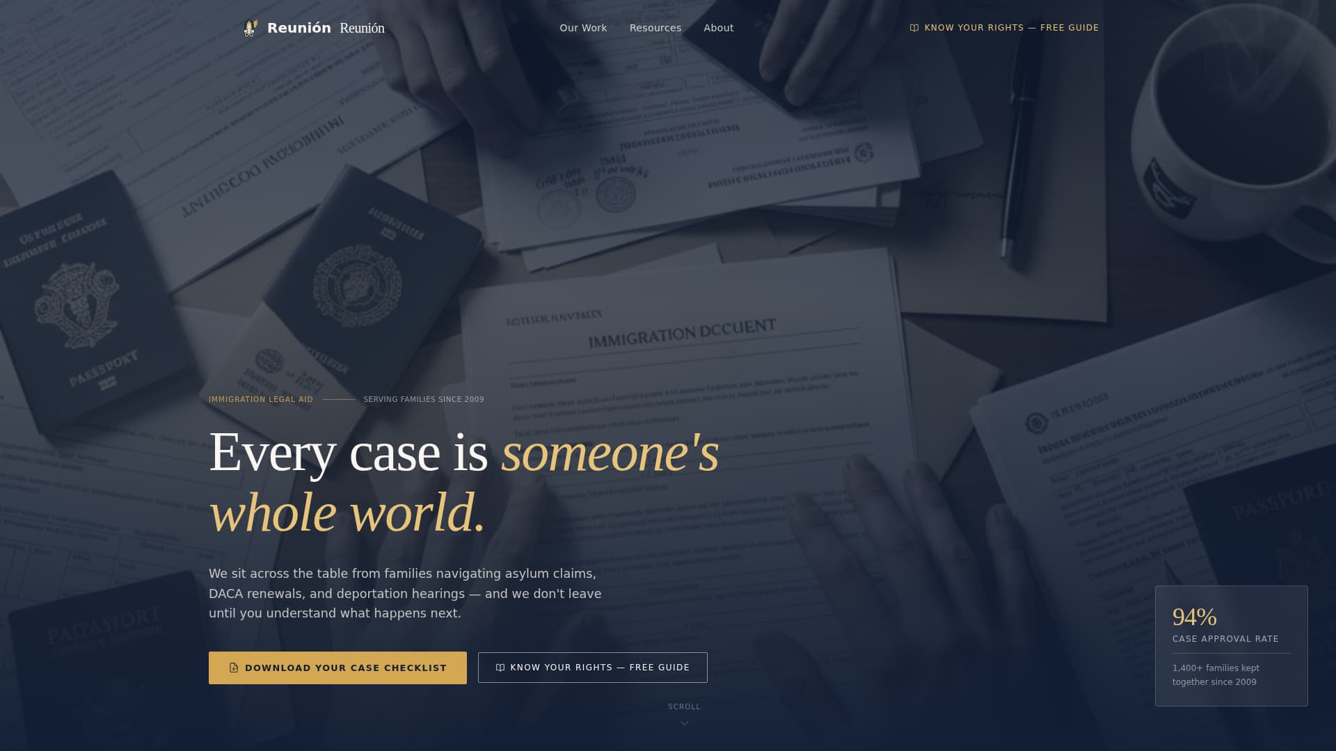 Reunin - Compassionate Immigration Landing Page Template