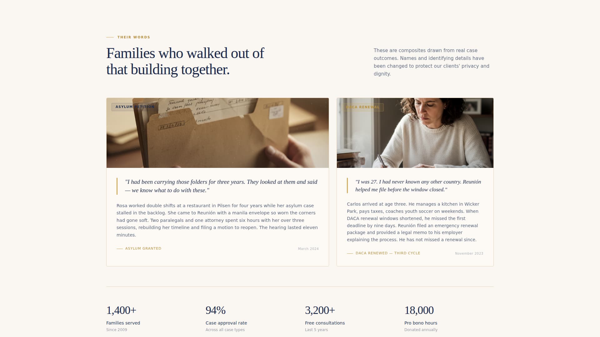 Reunin - Compassionate Immigration Landing Page Template