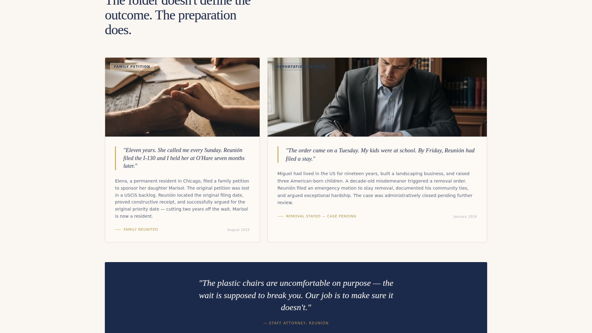 Reunin - Compassionate Immigration Landing Page Template
