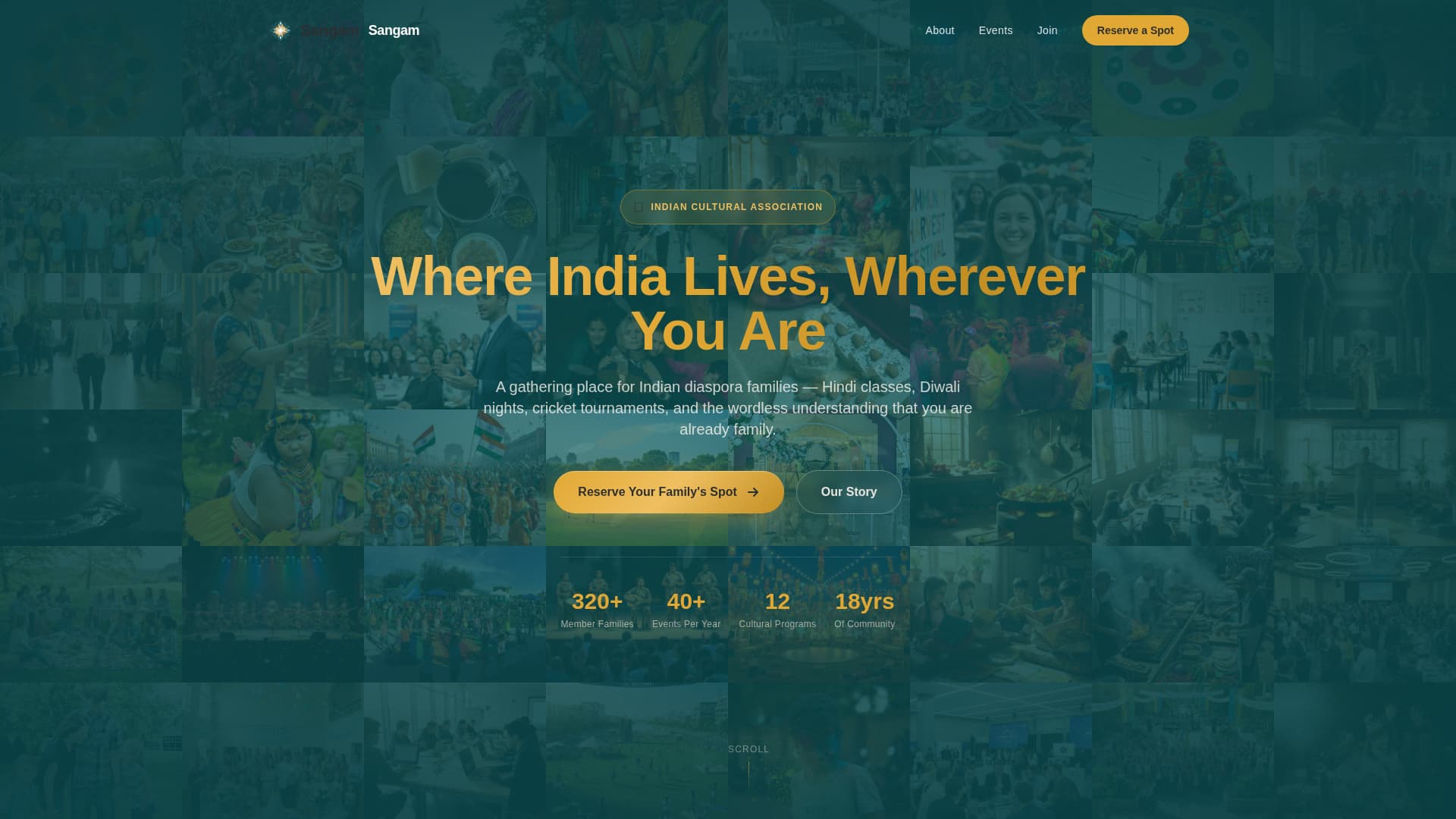 Sangam - Vibrant Cultural Landing Page Template
