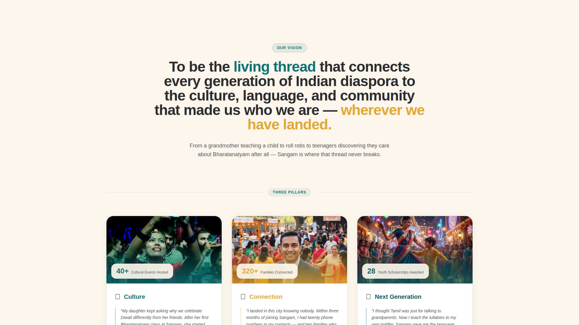 Sangam - Vibrant Cultural Landing Page Template