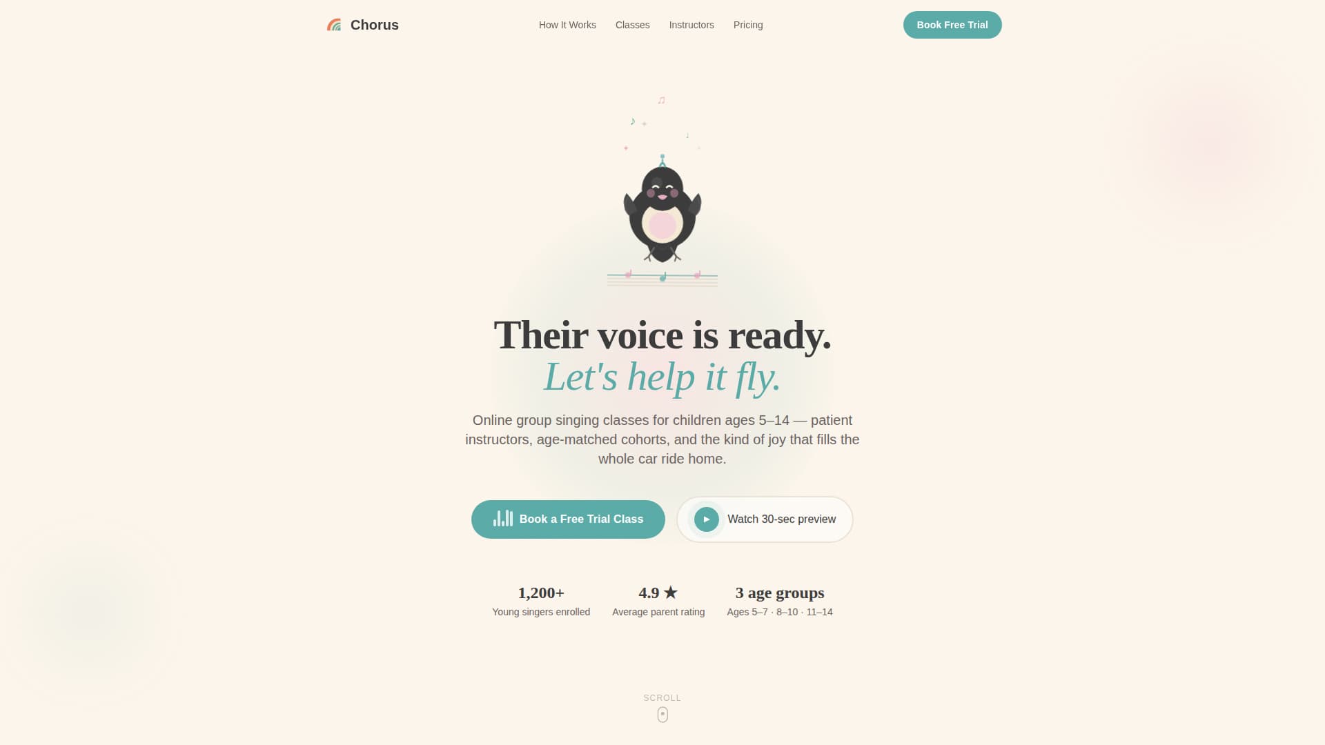 Chorus - Joyful Kids Choir Landing Page Template