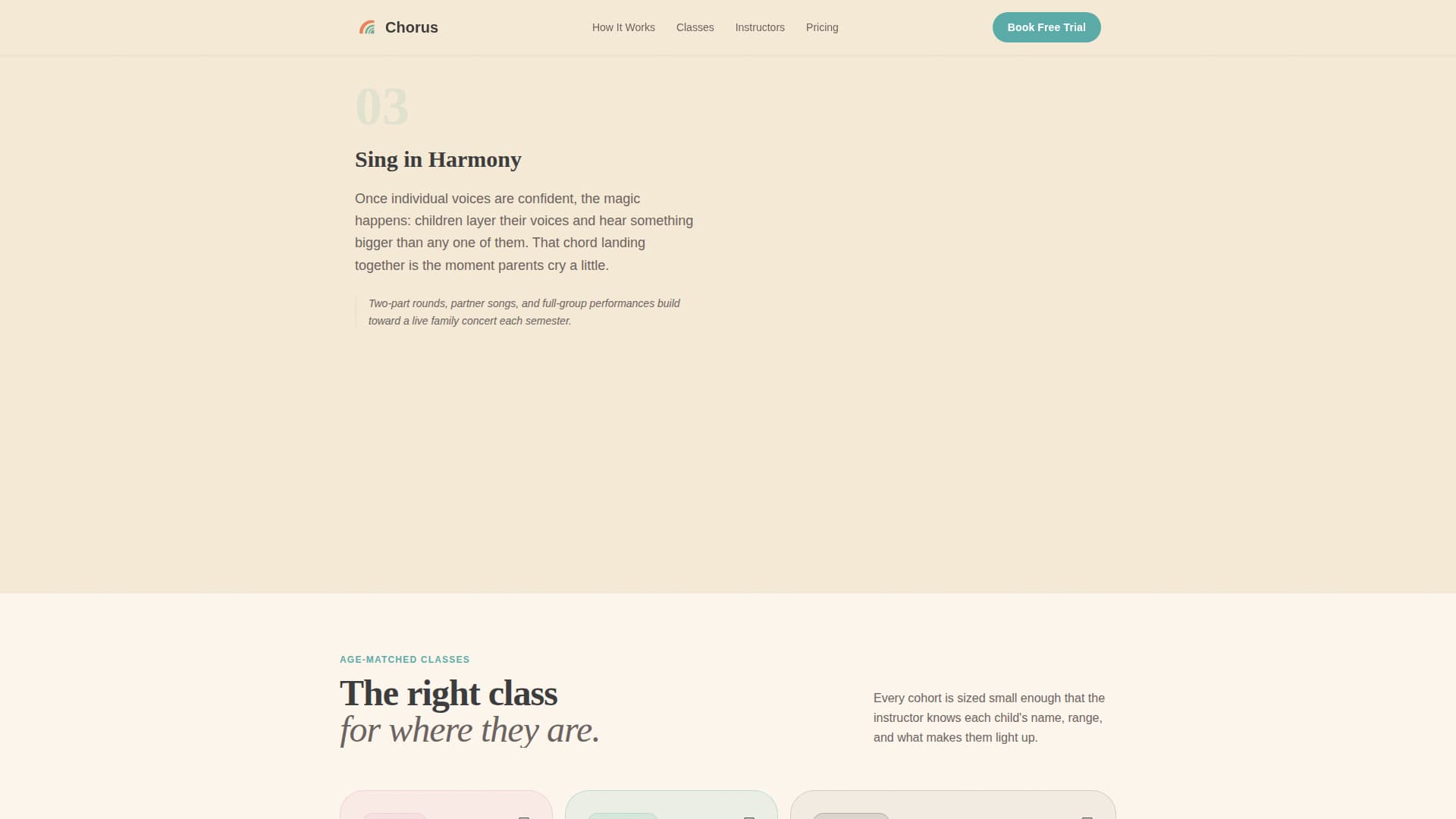 Chorus - Joyful Kids Choir Landing Page Template