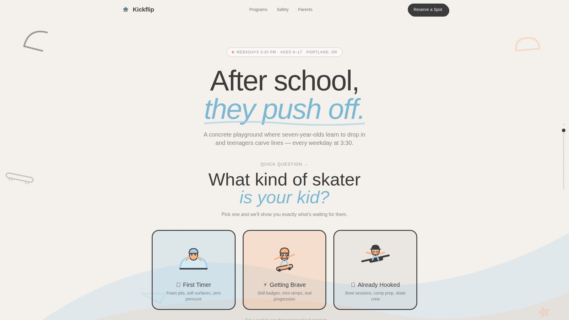 Kickflip - Playful Skateboarding Landing Page Template