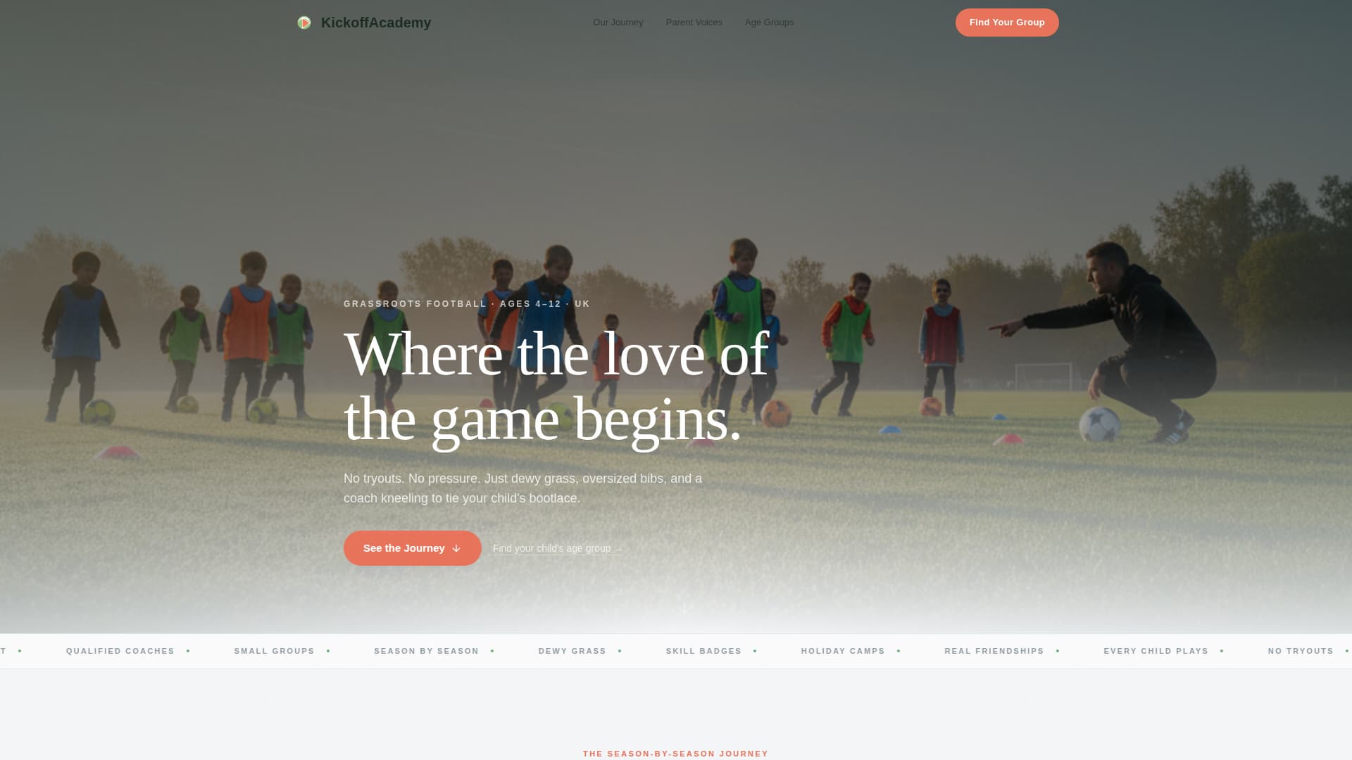 Kickoff - Soccer Academy Landing Page Template