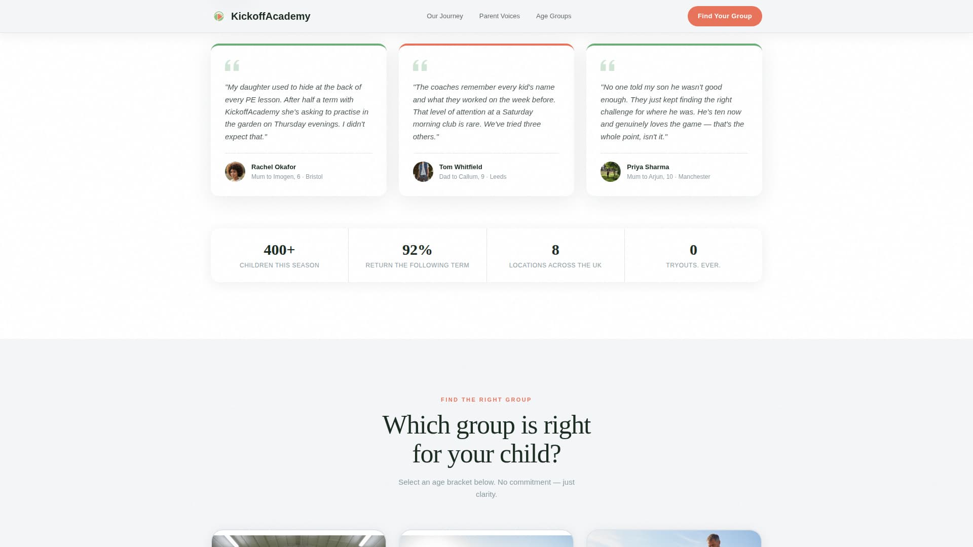 Kickoff - Soccer Academy Landing Page Template