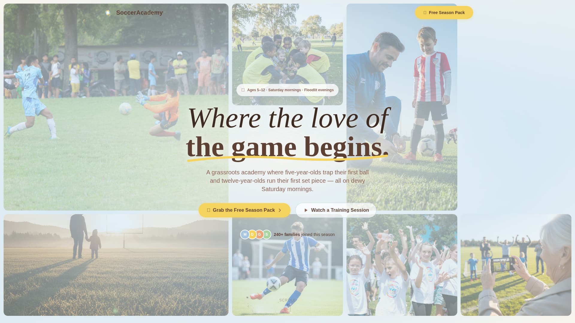 Kids Soccer Professional Website Template