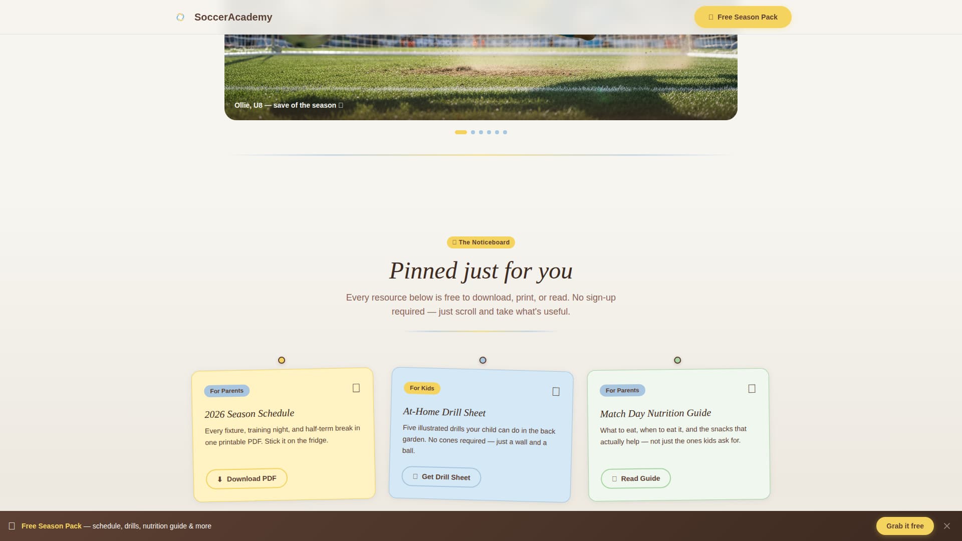 Kids Soccer Professional Website Template