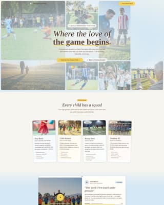 Kids Soccer Professional Website Template