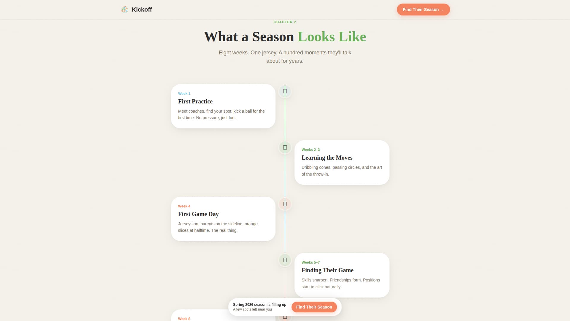 Kickoff - Cheerful Kids Soccer Landing Page Template