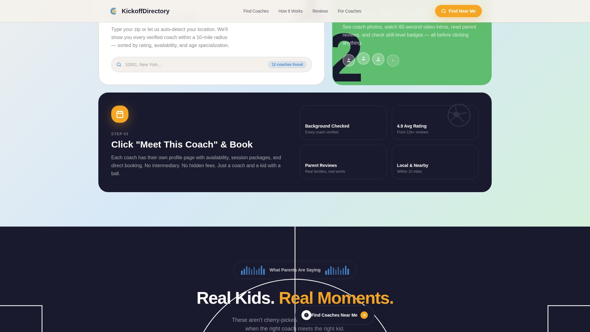 Kickoff - Coach Directory Landing Page Template
