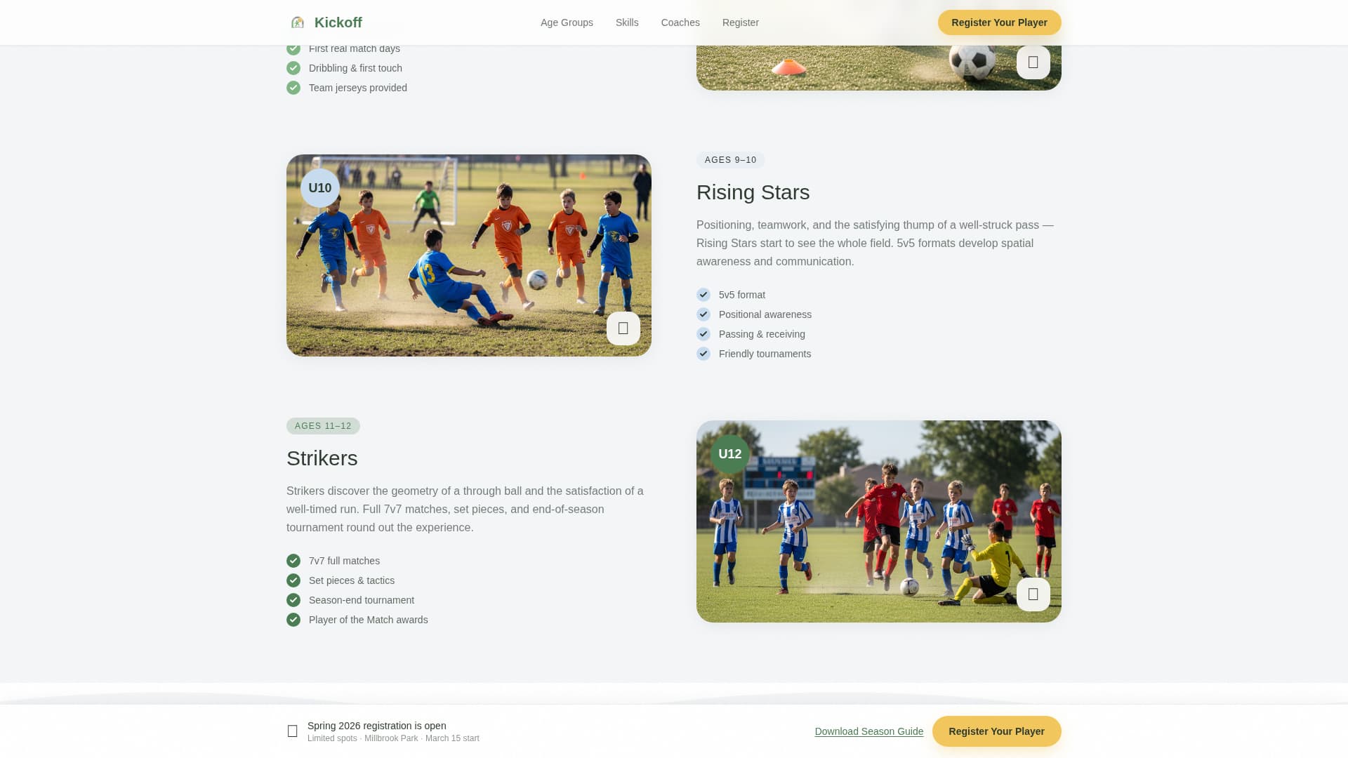 Kids Sports & Dance Academy Booking Website Template
