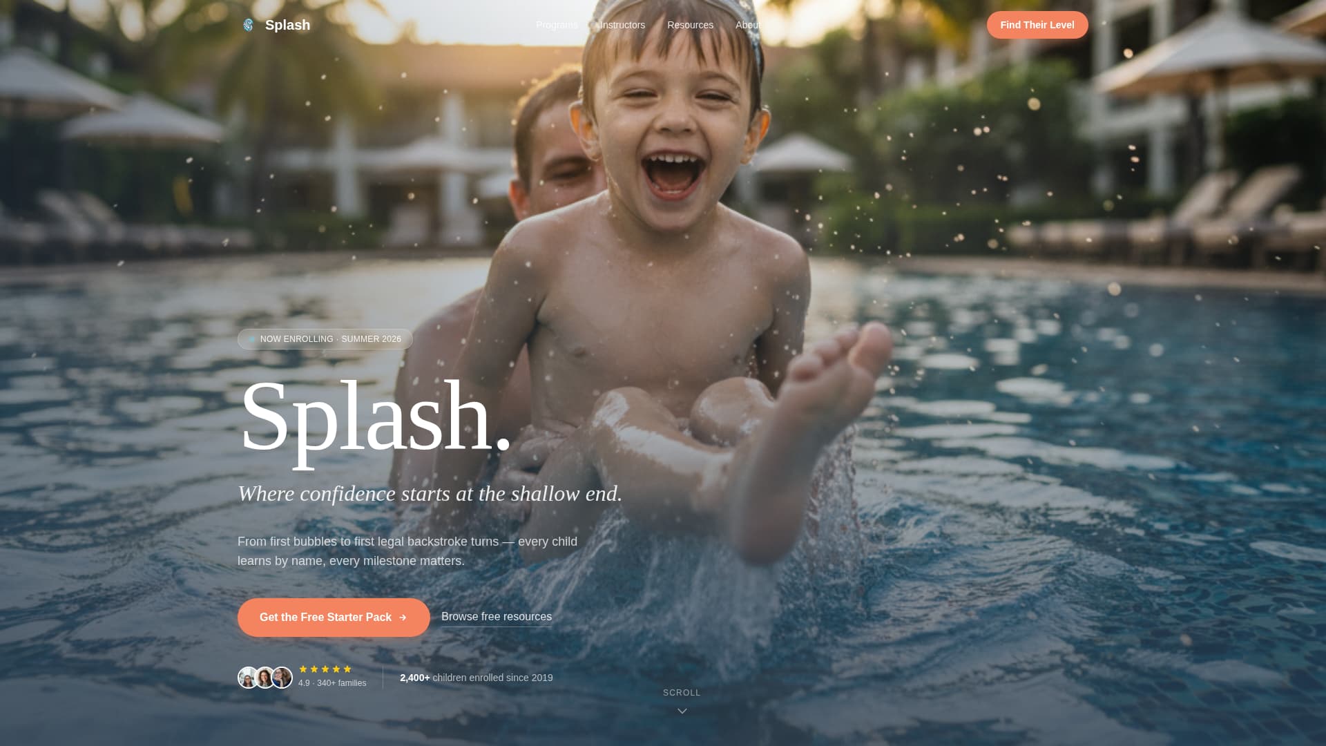 Kids Swimming Professional Website Template