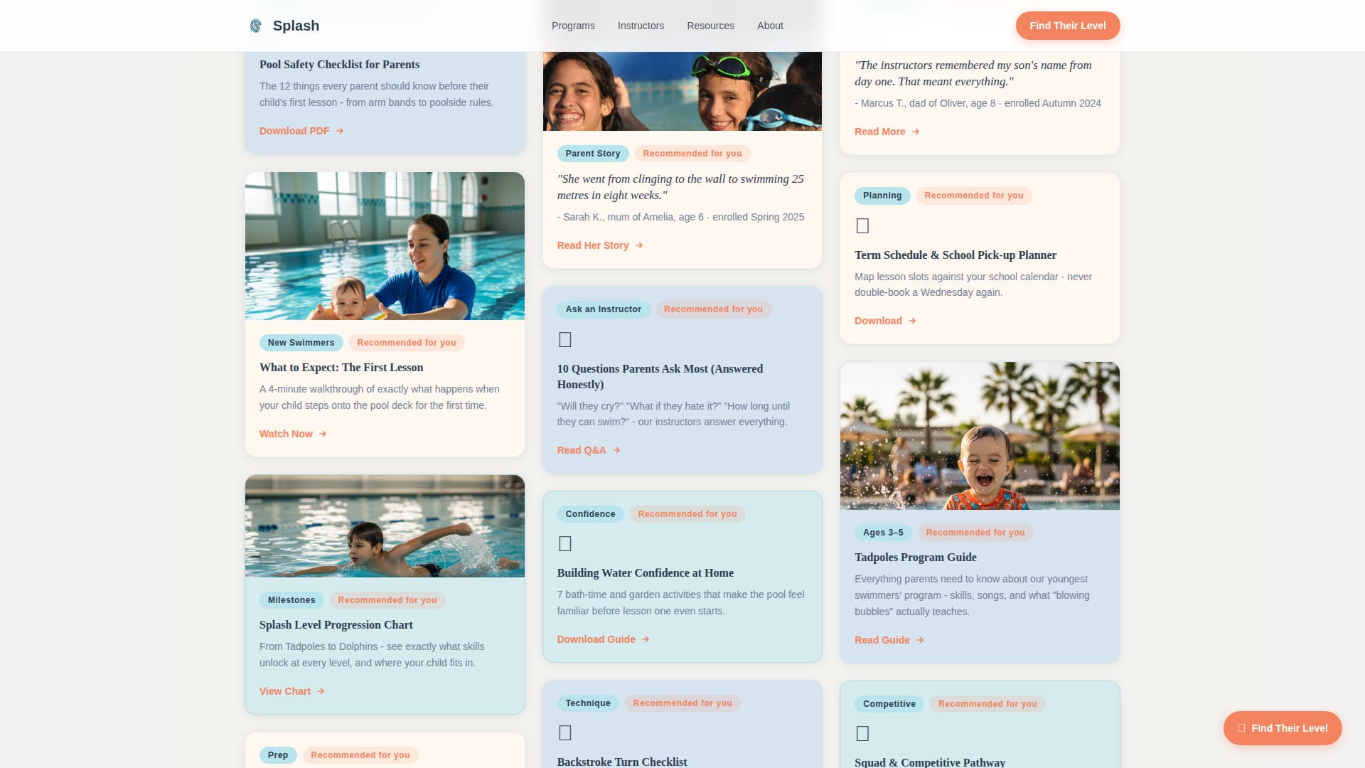Kids Swimming Professional Website Template