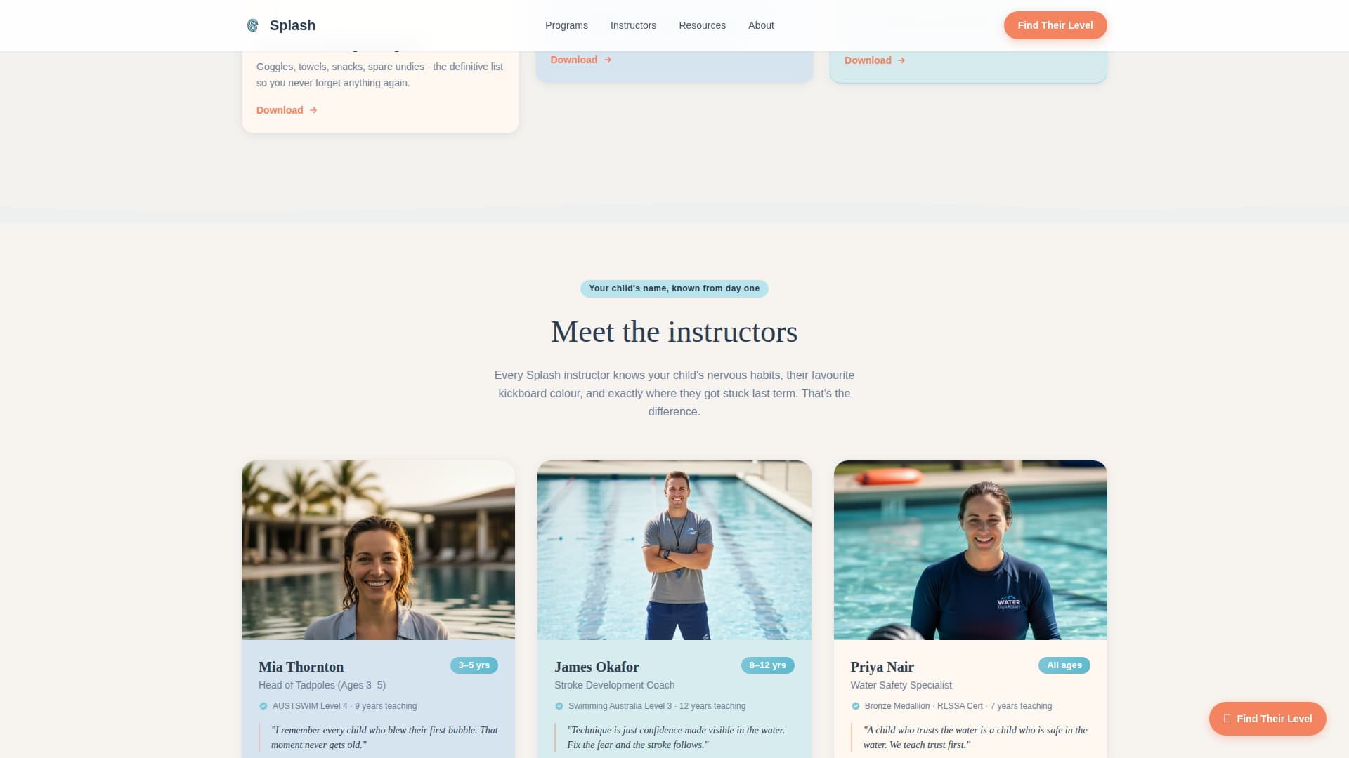Kids Swimming Professional Website Template