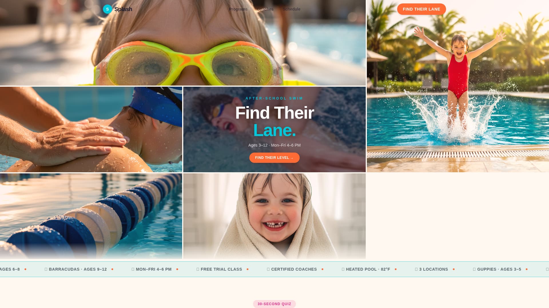 Kids Swimming Specialist Professional Website Template
