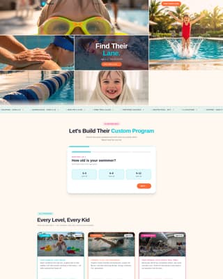 Kids Swimming Specialist Professional Website Template