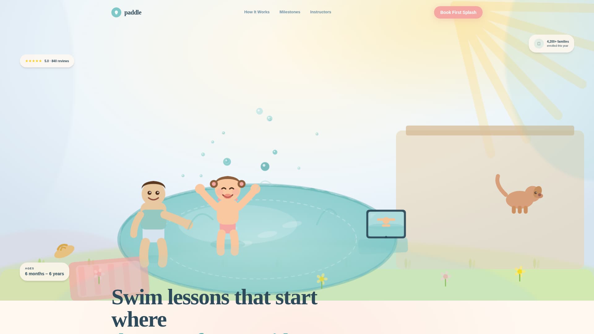 Kids Swimming Booking Website Template