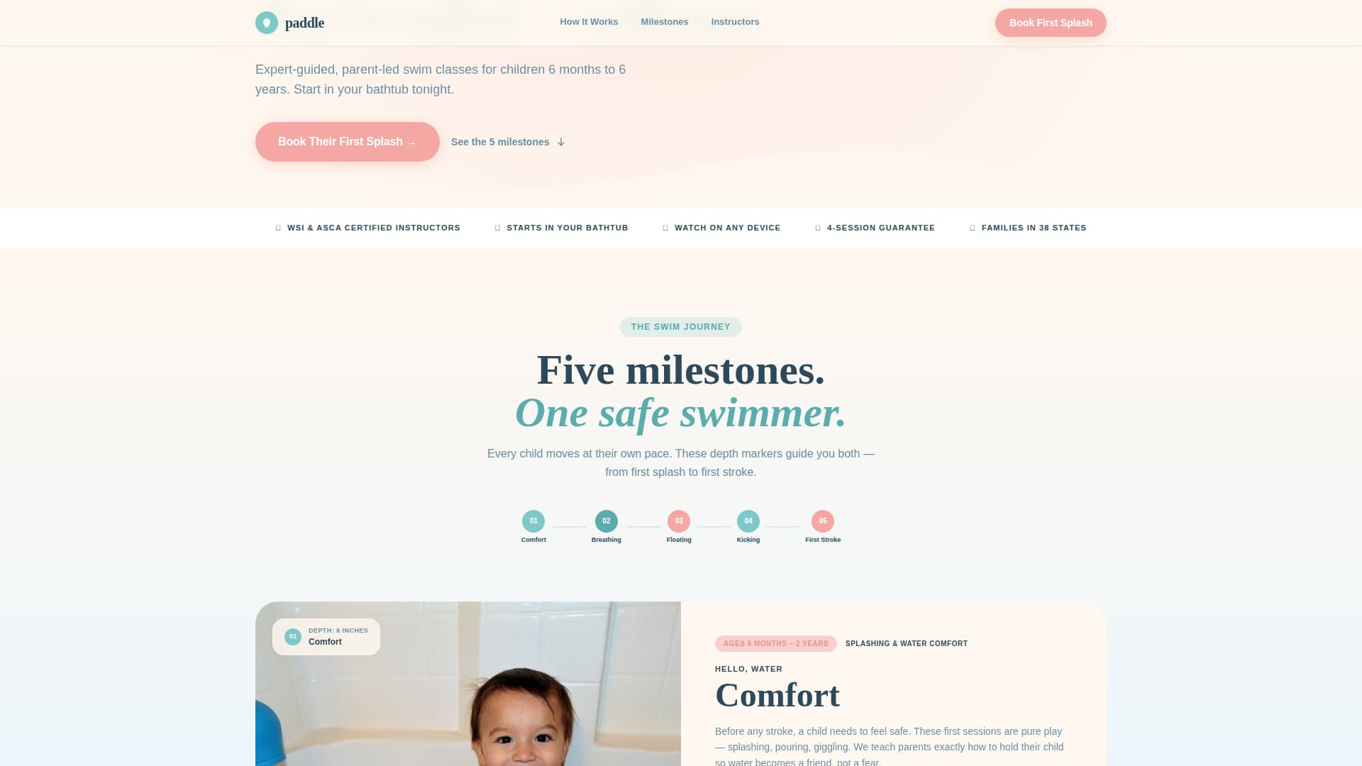 Kids Swimming Booking Website Template