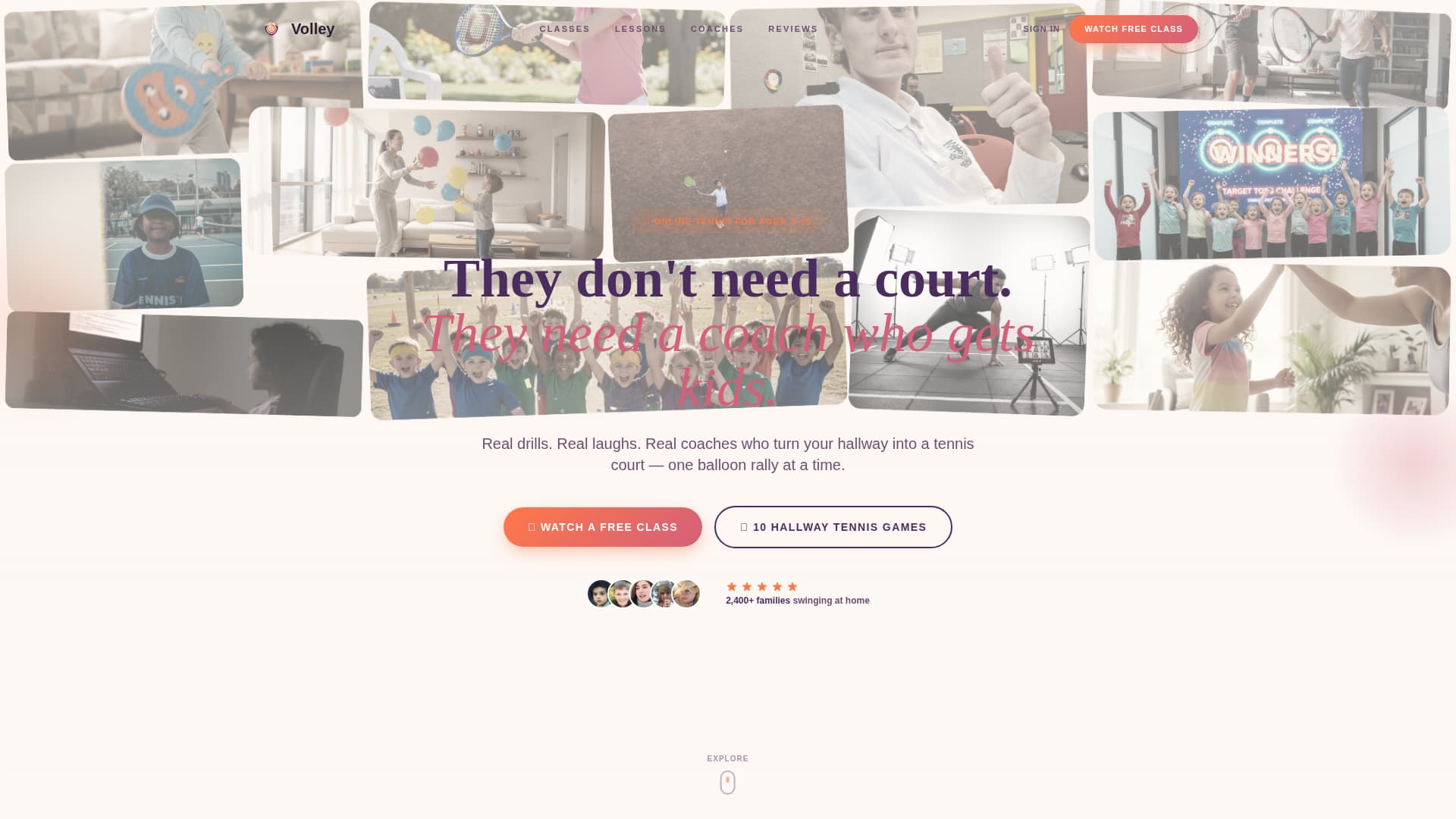 Volley - Nurturing Kids Tennis Landing Page Template
