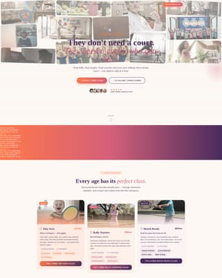 Volley - Nurturing Kids Tennis Landing Page Template