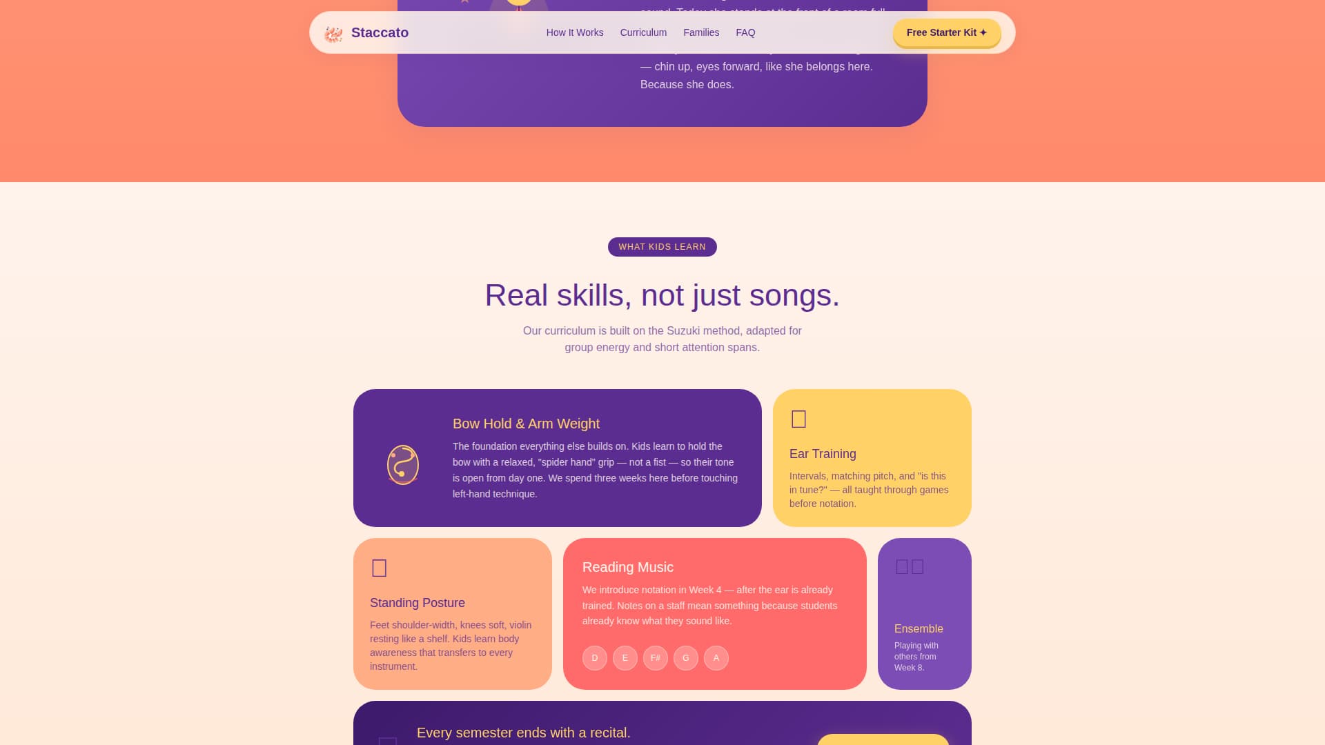 Kids Violin Professional Website Template