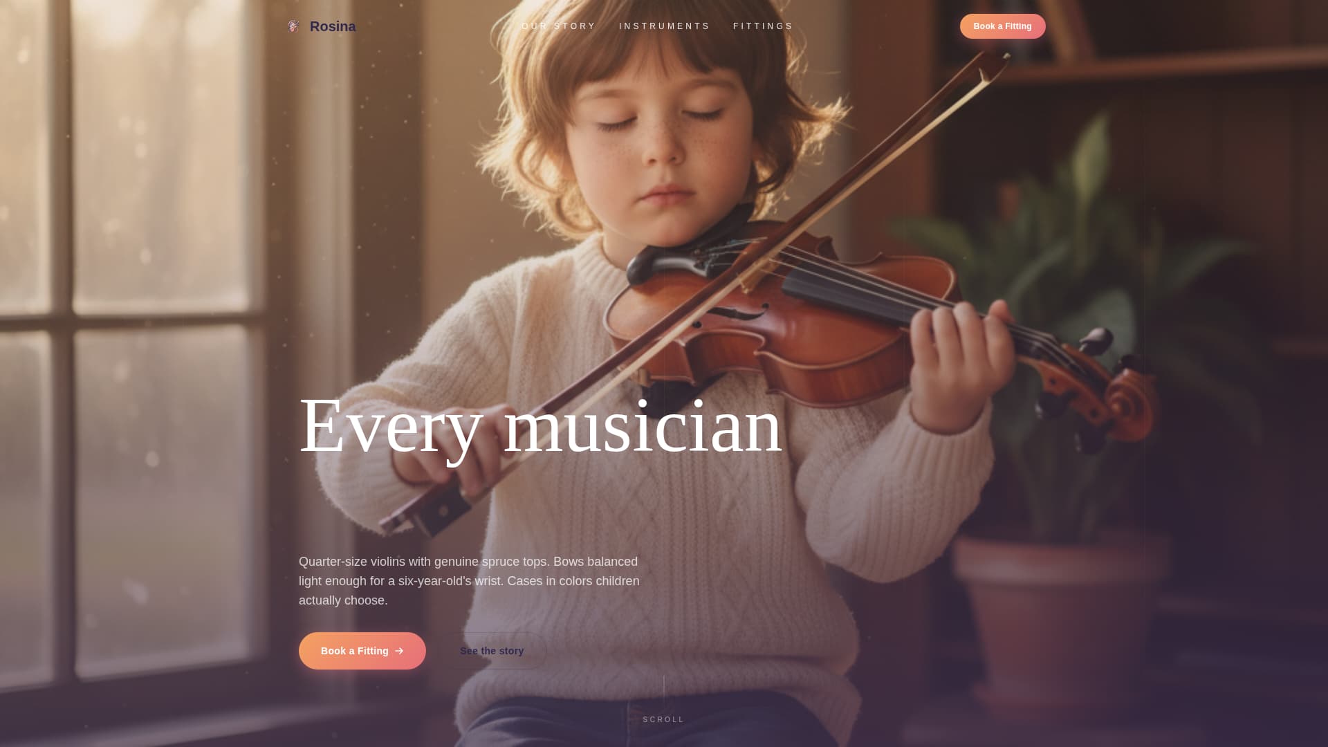 Kids Violin Booking Website Template