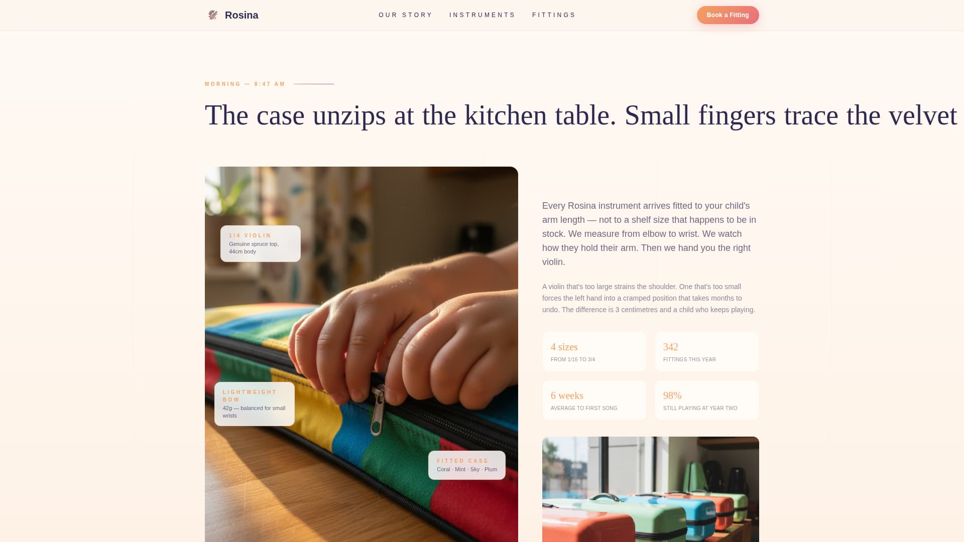 Kids Violin Booking Website Template